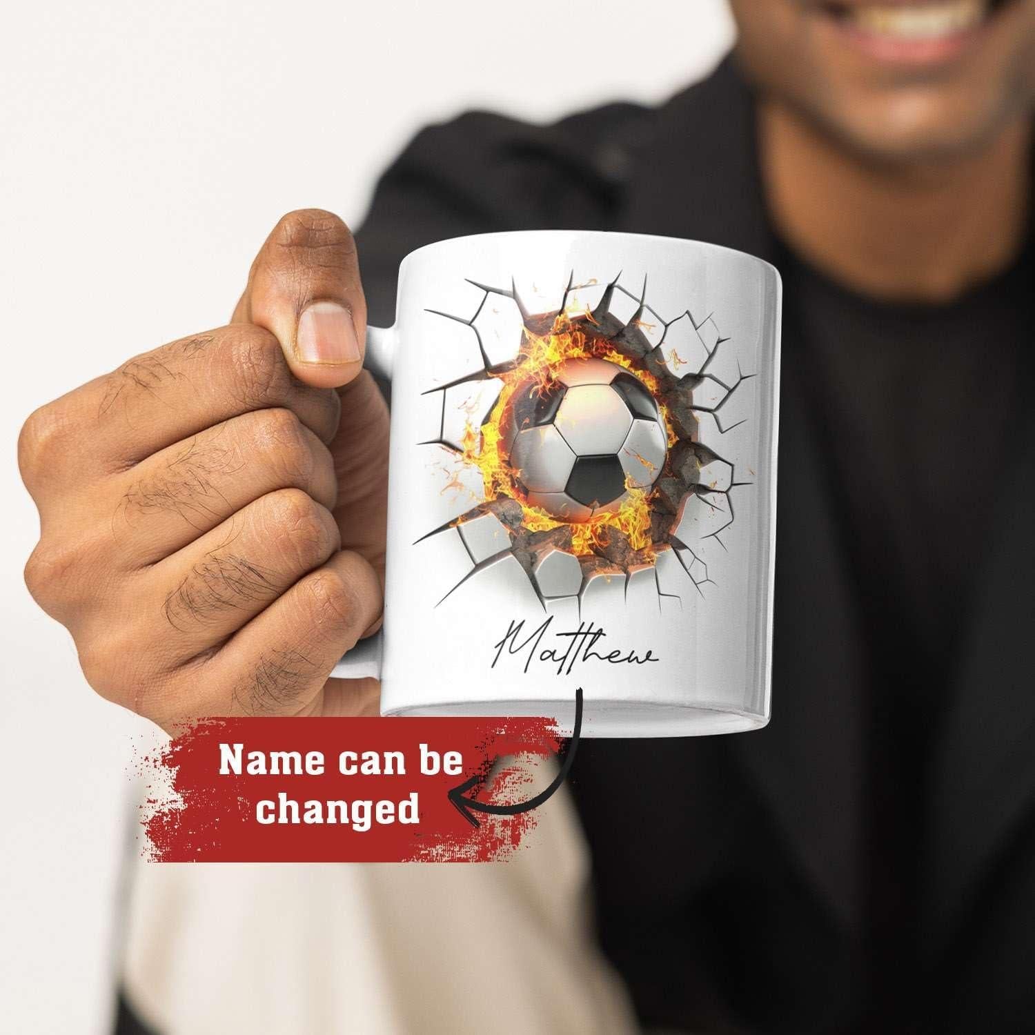 Taza de Café Personalizada Balón de Fútbol Cerámica 325ml