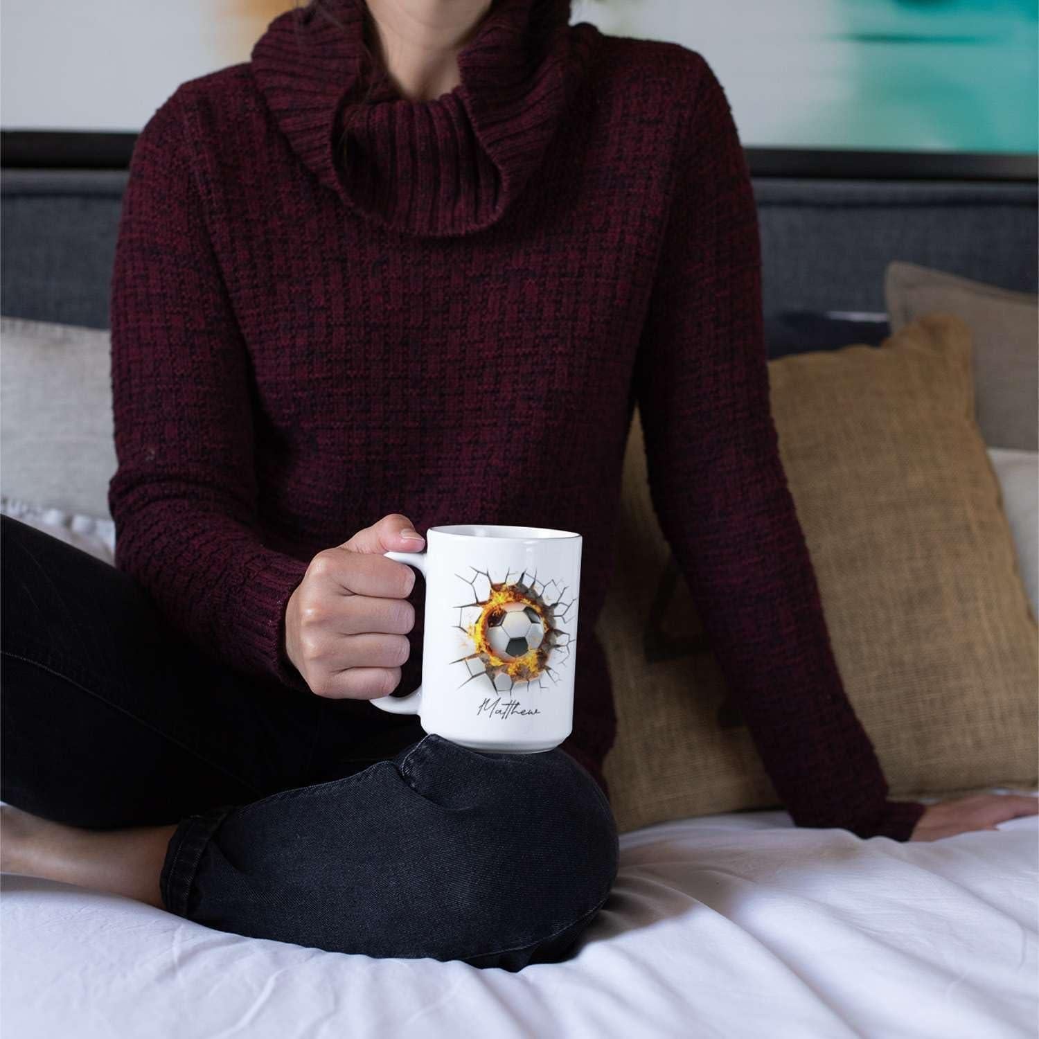 Taza de Café Personalizada Balón de Fútbol Cerámica 325ml