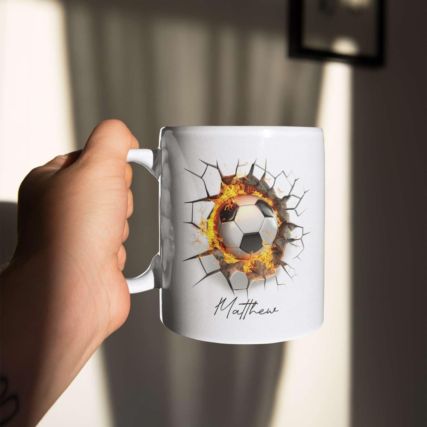 Taza de Café Personalizada Balón de Fútbol Cerámica 325ml