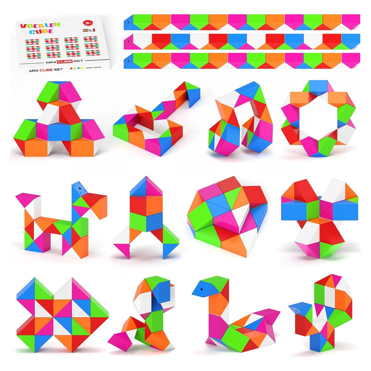 12 Mini Cubos de Serpiente Vdealen - Juguete de Rompecabezas