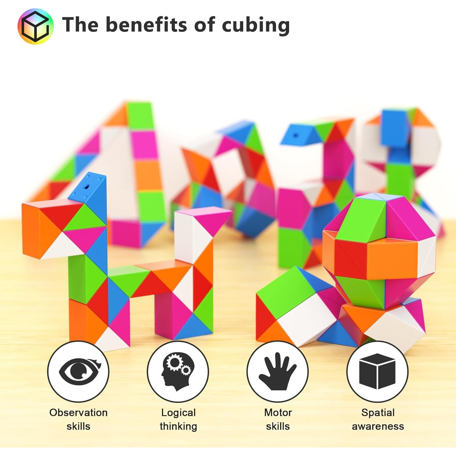 12 Mini Cubos de Serpiente Vdealen - Juguete de Rompecabezas