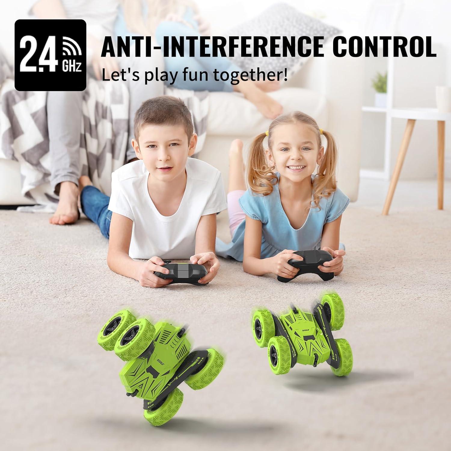 Coche Acrobático RC SGILE 4WD Verde 360° Rotación