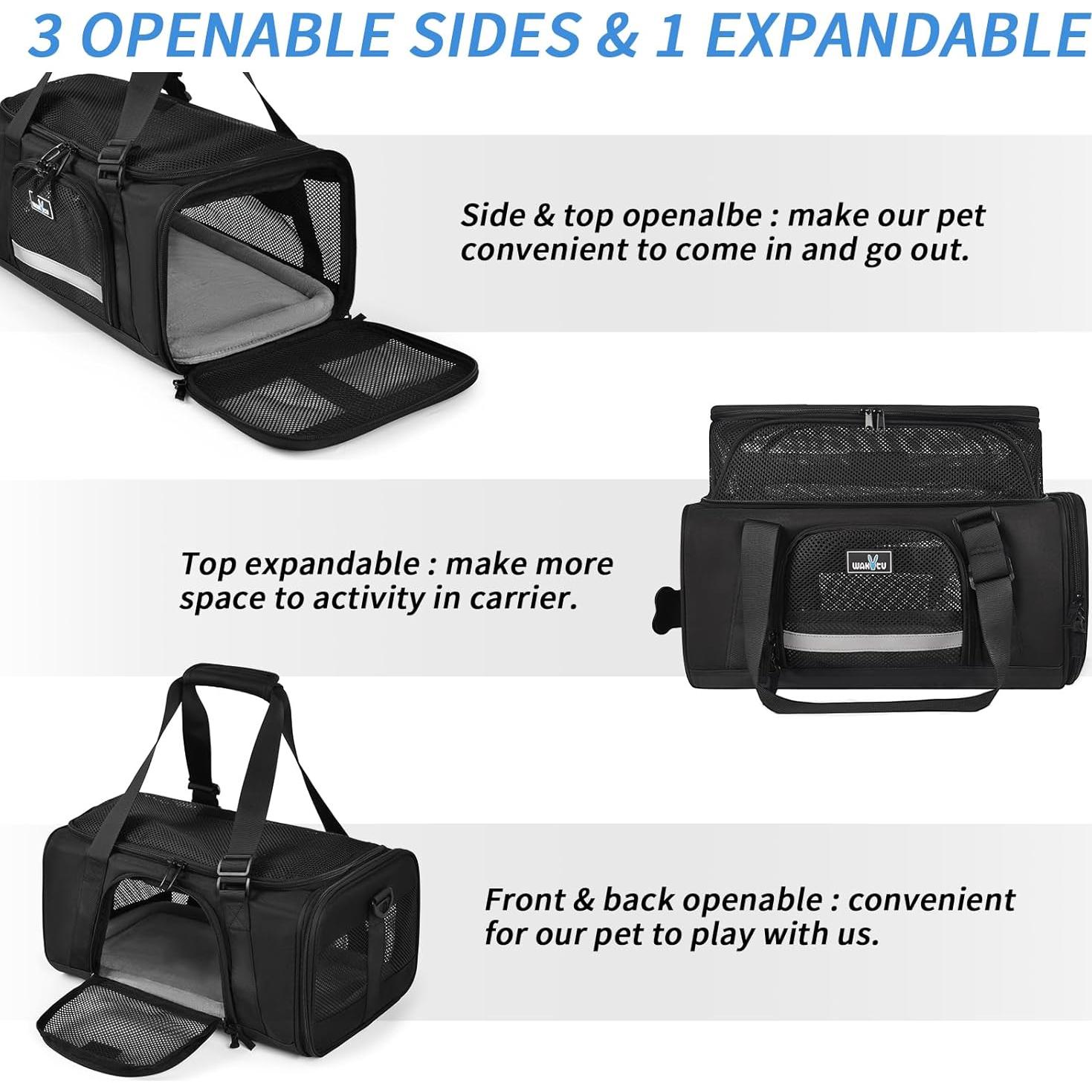 Transportín para Perros y Gatos Wakytu Pequeño Expandible