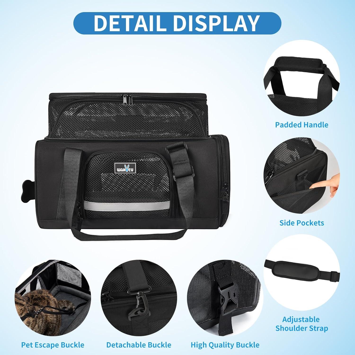 Transportín para Perros y Gatos Wakytu Pequeño Expandible