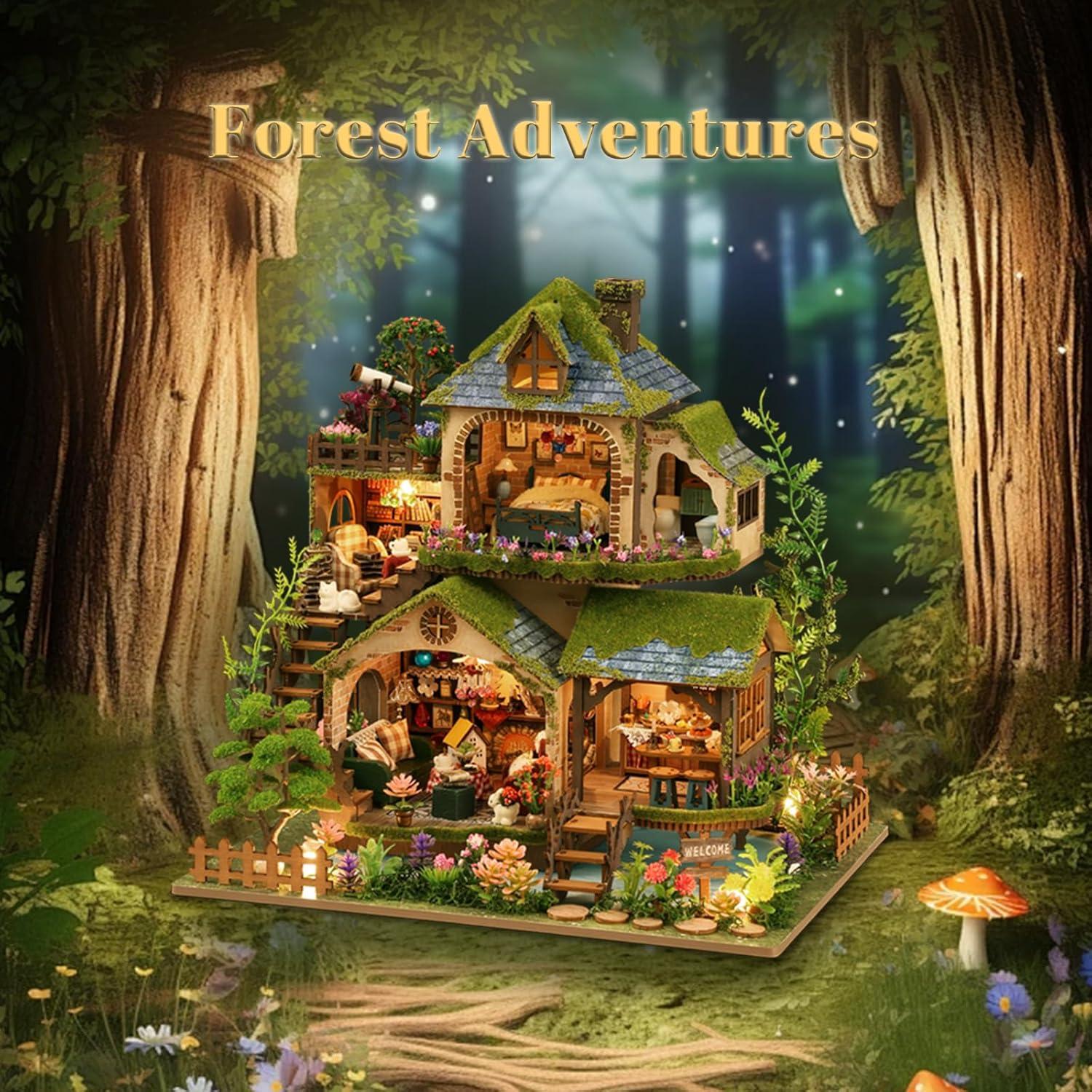 Kit de Casa en Miniatura DIY ANTREATU Aventura en el Bosque