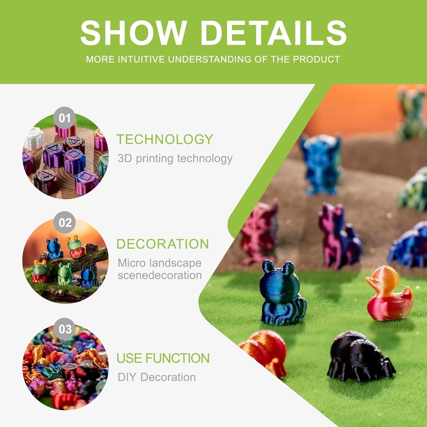 Juego de 120 Mini Animales 3D pkaoakyo - Decoración Colorida