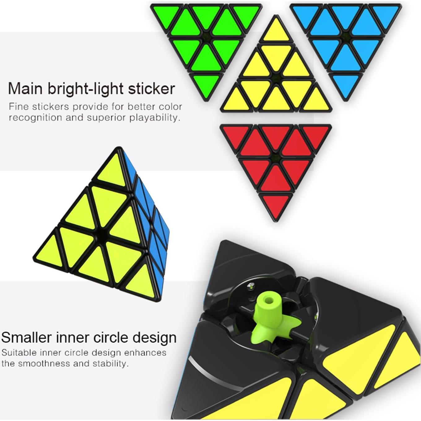 Cubo de Velocidad Pirámide Roxenda 3x3 Negro - Antipop