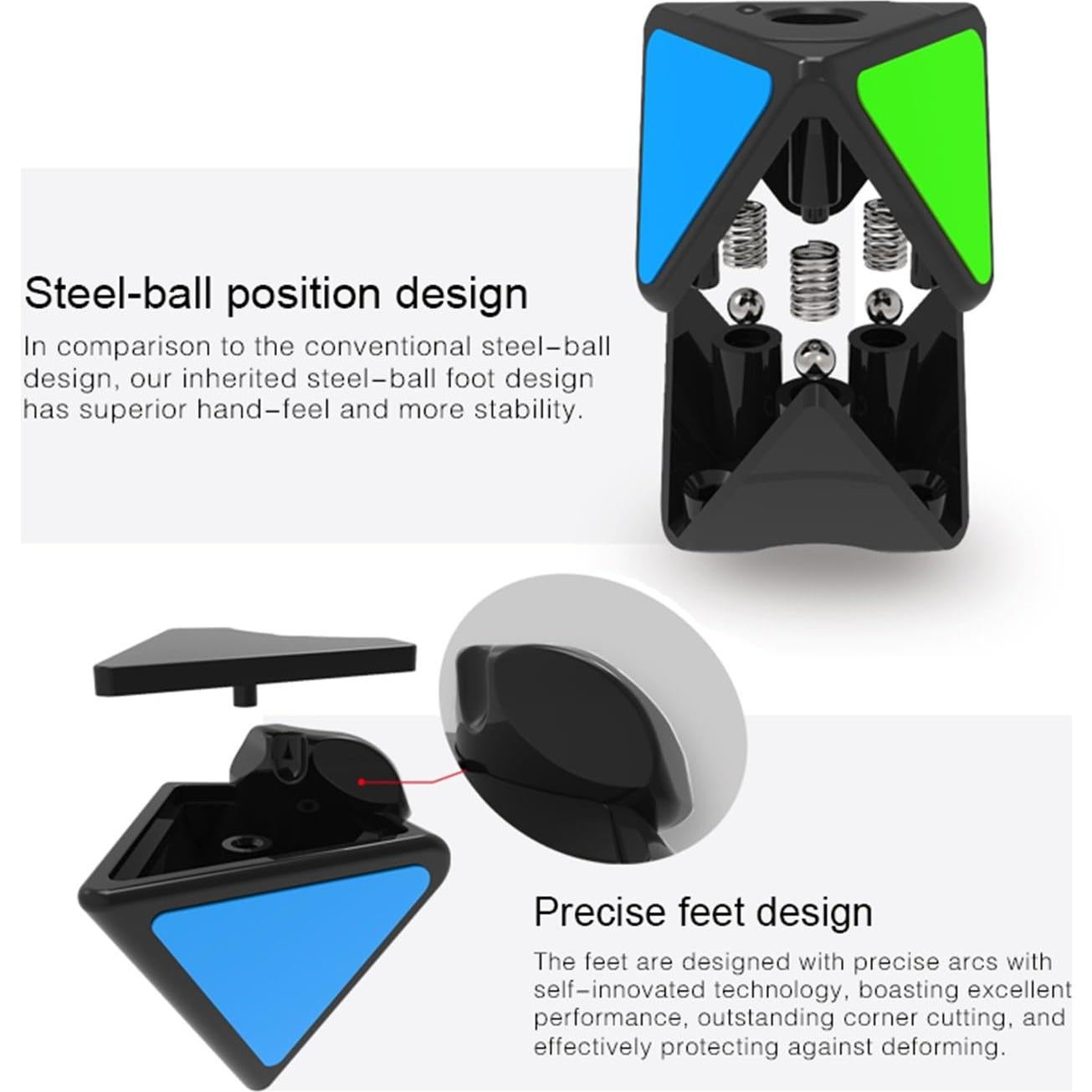 Cubo de Velocidad Pirámide Roxenda 3x3 Negro - Antipop