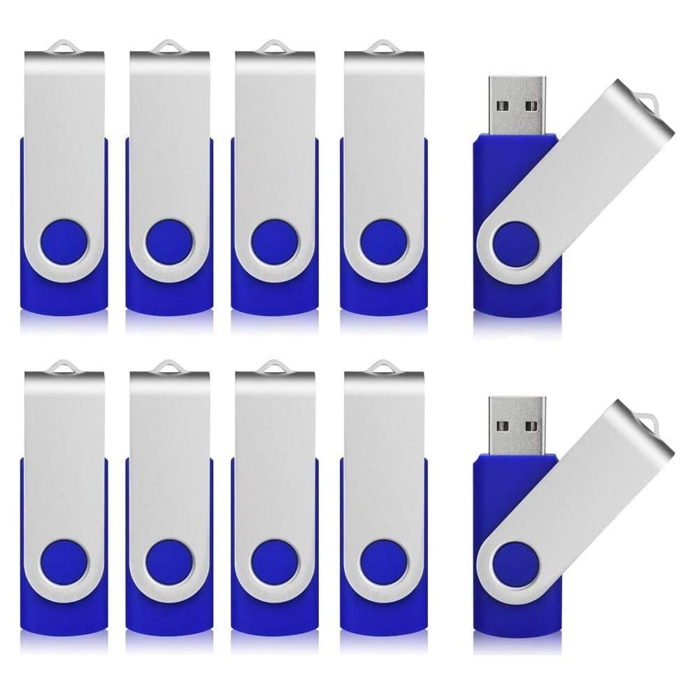 Aiibe 10 Unidades Flash USB 2GB Azul Pendrive USB 2.0