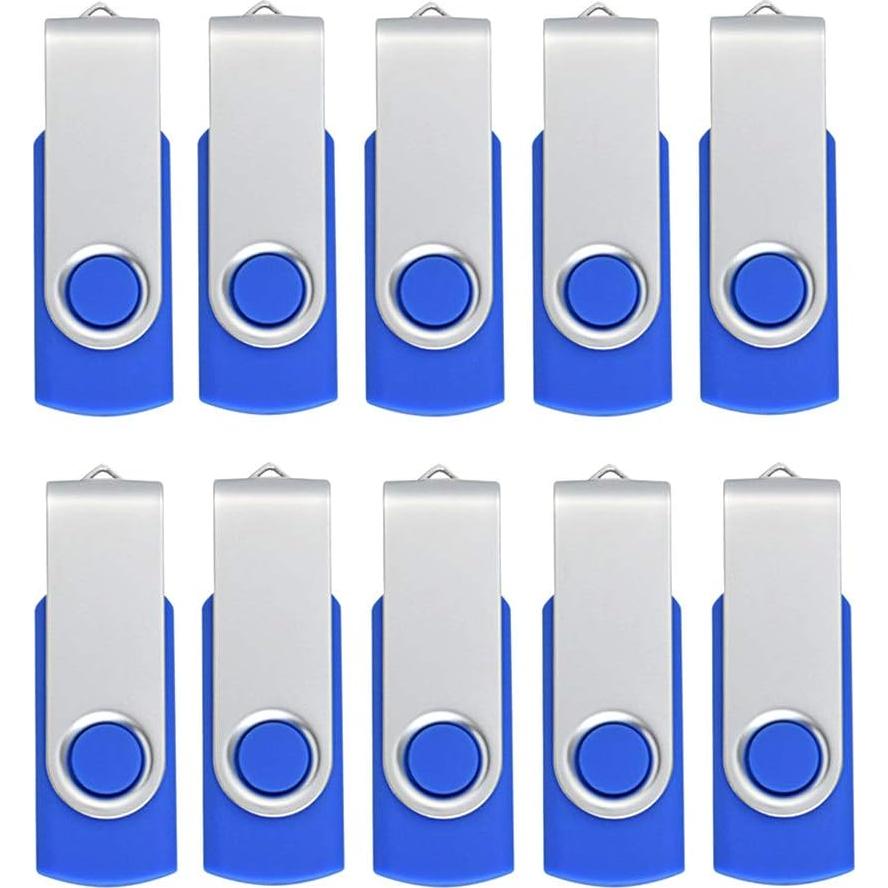 Aiibe 10 Unidades Flash USB 2GB Azul Pendrive USB 2.0