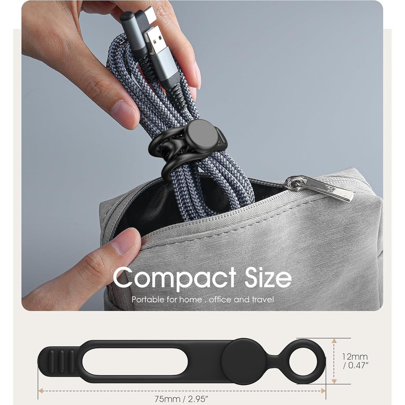 20 Ataduras de Cable de Silicona Nearockle 3" Negro