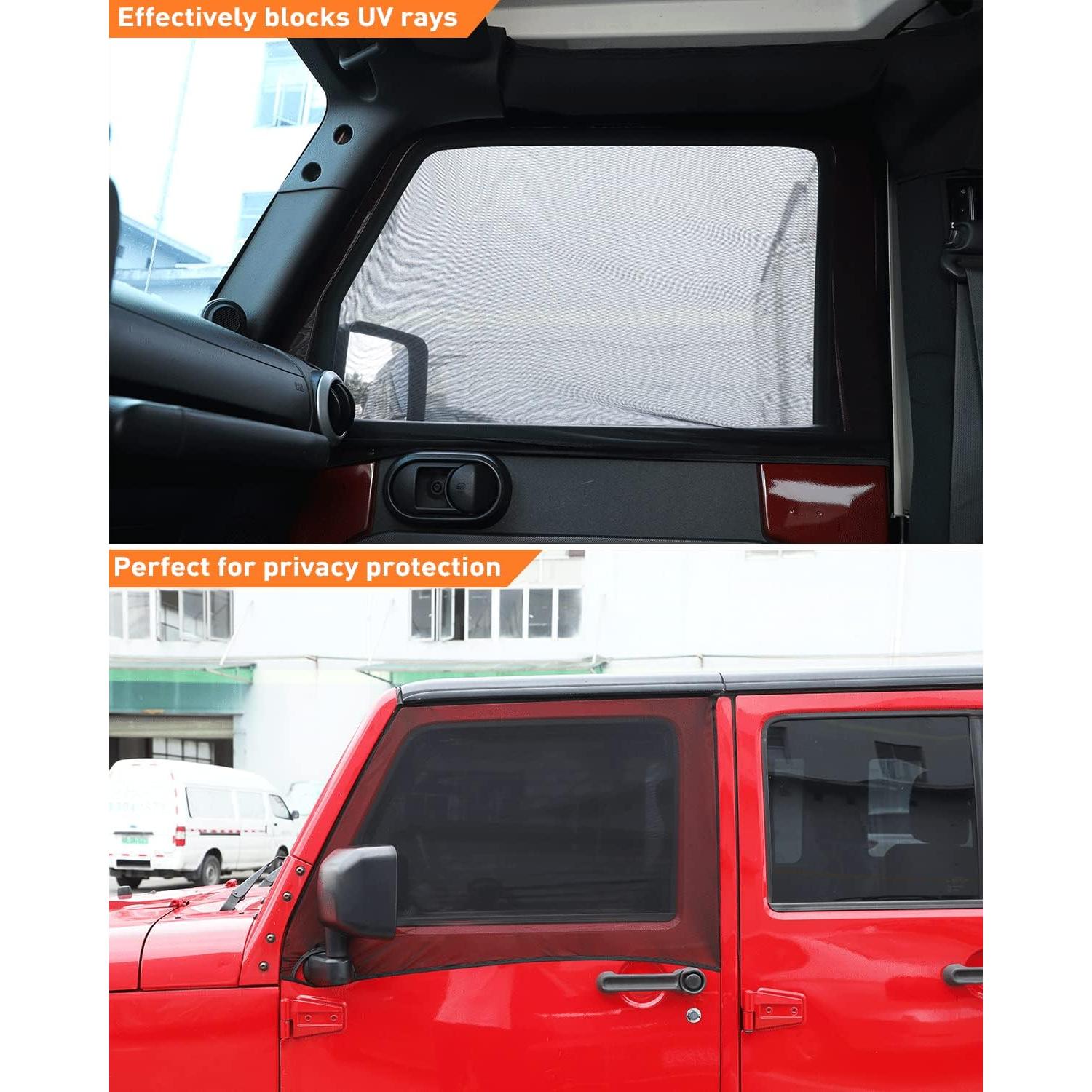 Sombrilla de Malla Savadicar para Ventanas Jeep Wrangler 1997-2024