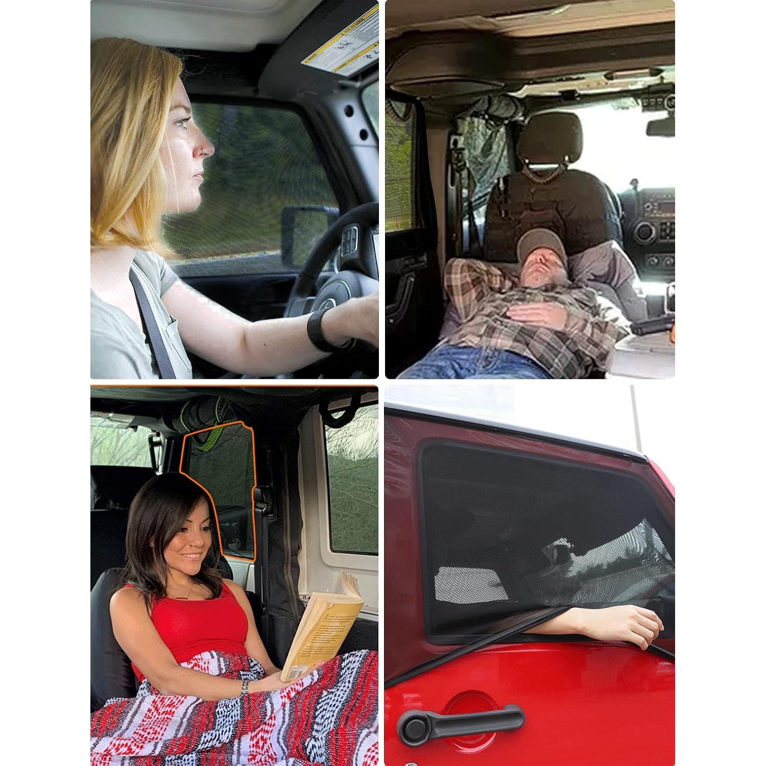 Sombrilla de Malla Savadicar para Ventanas Jeep Wrangler 1997-2024