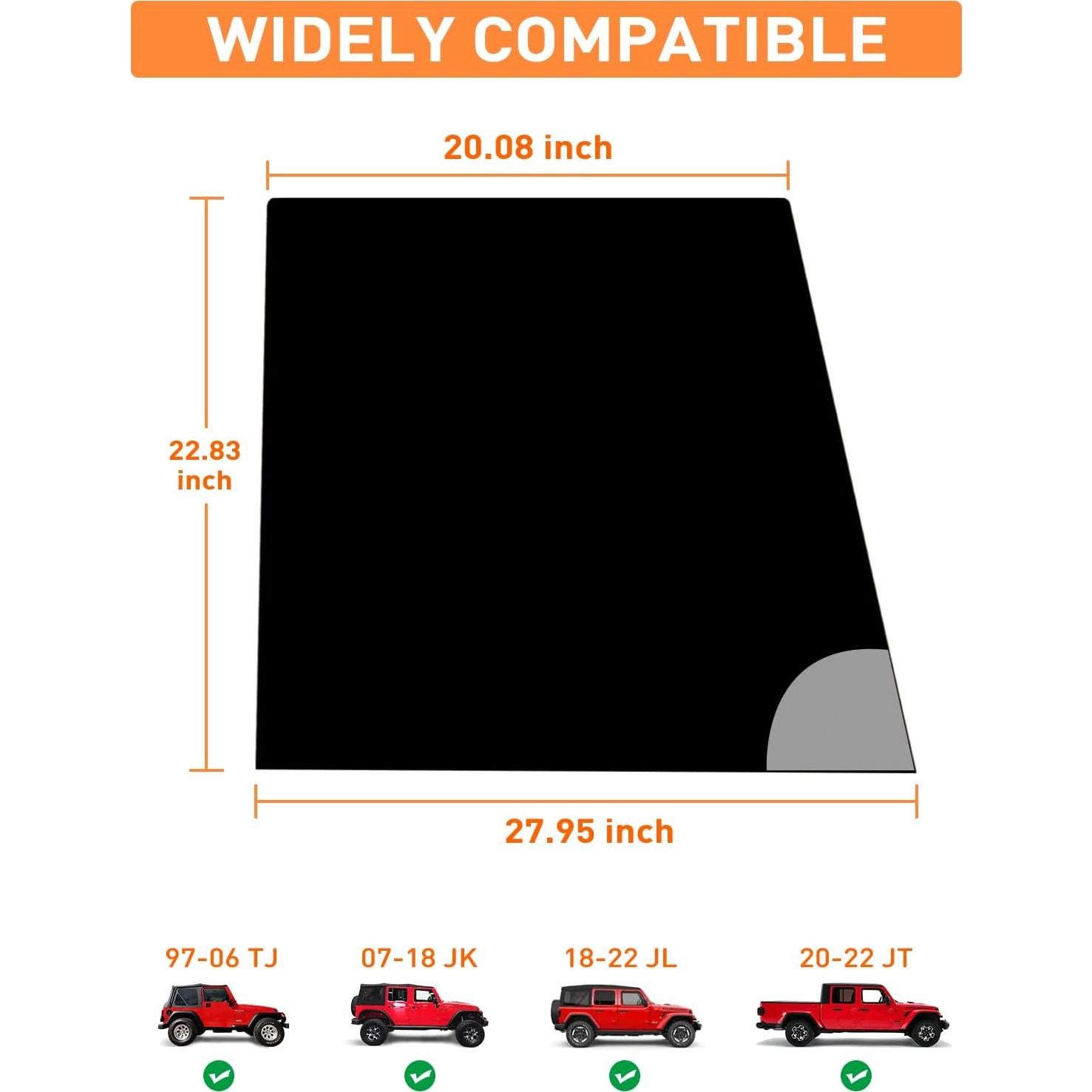 Sombrilla de Malla Savadicar para Ventanas Jeep Wrangler 1997-2024