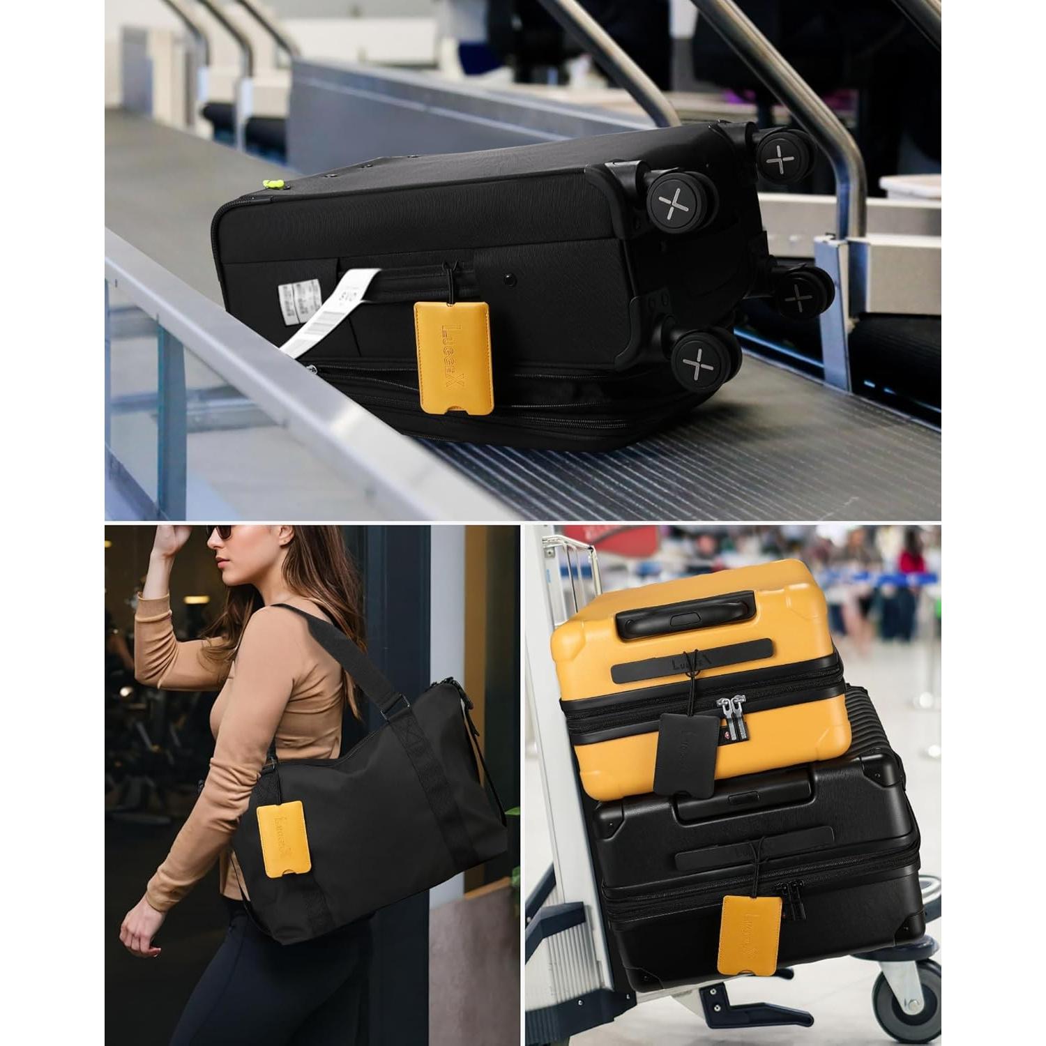 Etiquetas de Equipaje LUGGEX 2 Piezas Negro con Protección de Privacidad