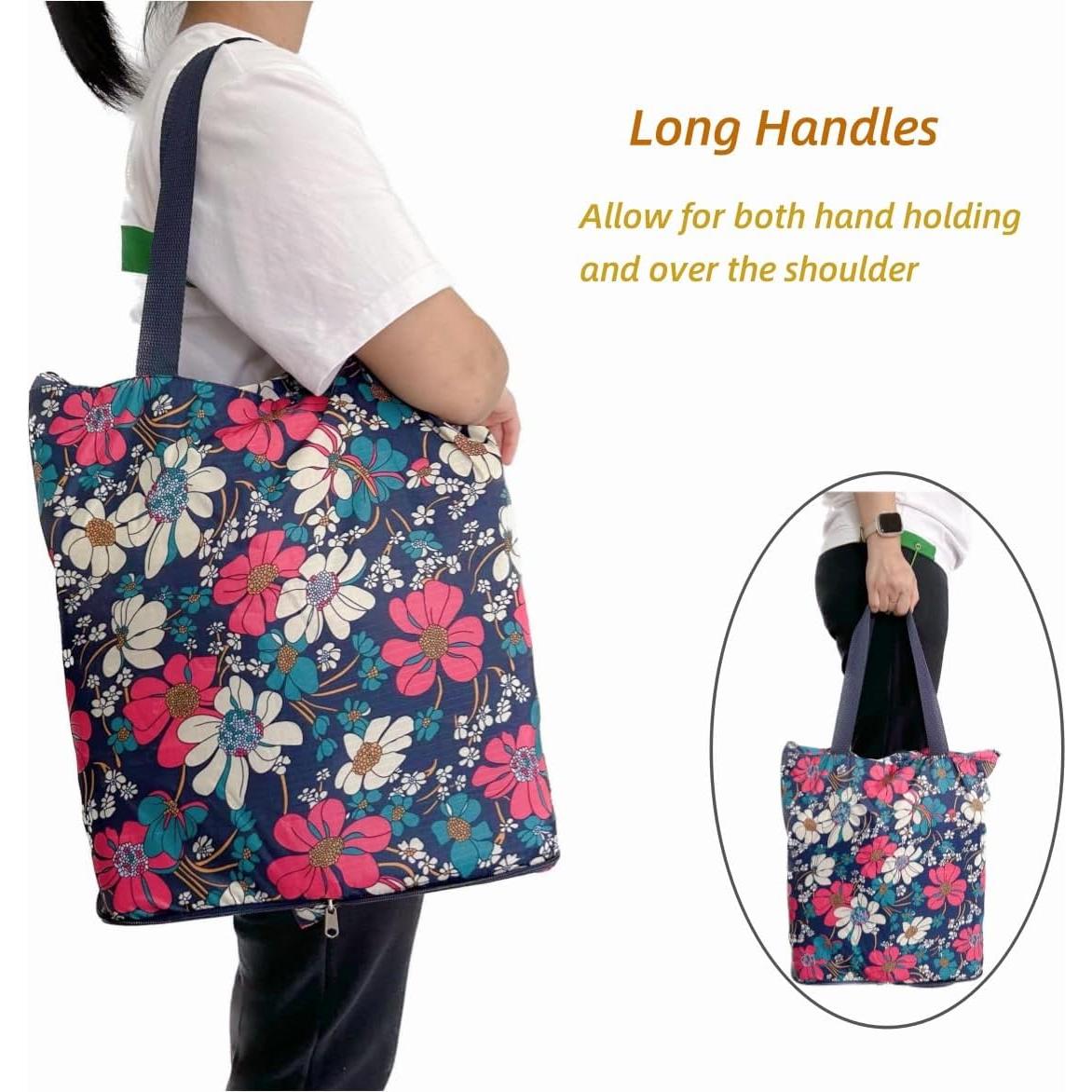 Bolsas de Compras Reutilizables Konish Plegables con Cremallera