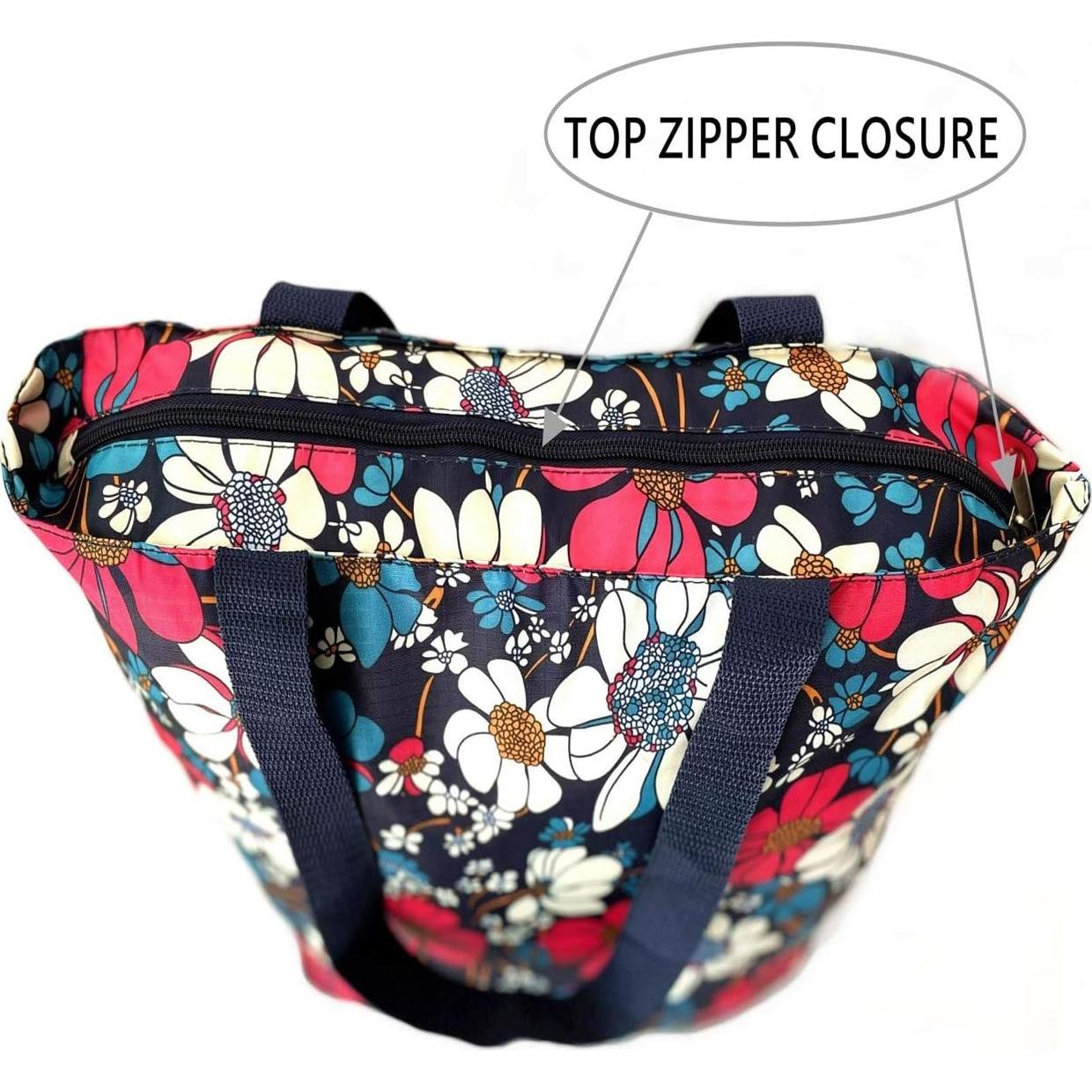 Bolsas de Compras Reutilizables Konish Plegables con Cremallera