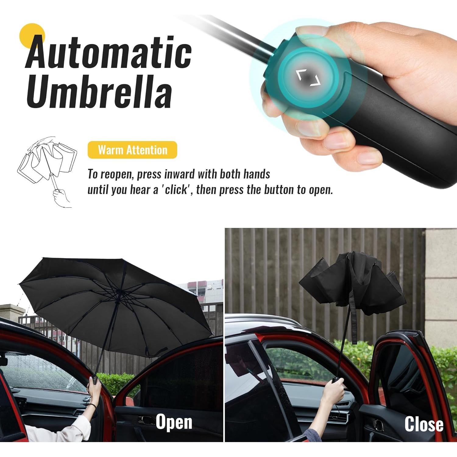 Paraguas Invertido Conlun Rojo Compacto Automático 120 cm