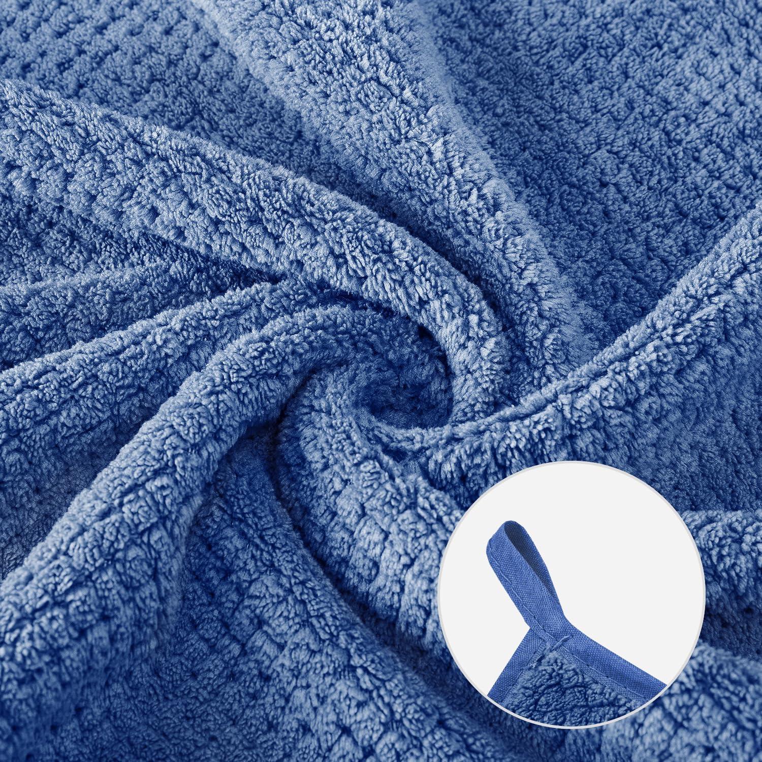 Juego de Toallas de Baño Jumbo 2 Piezas Microfibra Azul