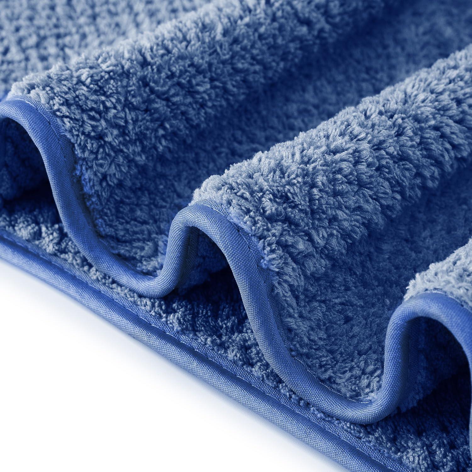 Juego de Toallas de Baño Jumbo 2 Piezas Microfibra Azul