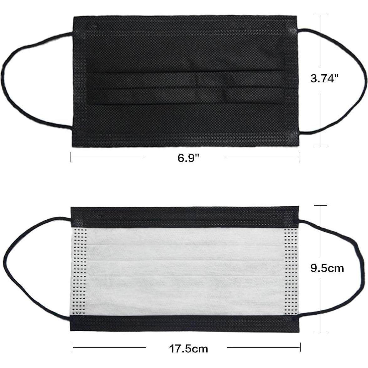 Mascarillas Desechables Negras 50 Pcs DR.MOXA 3 Capas Adultos