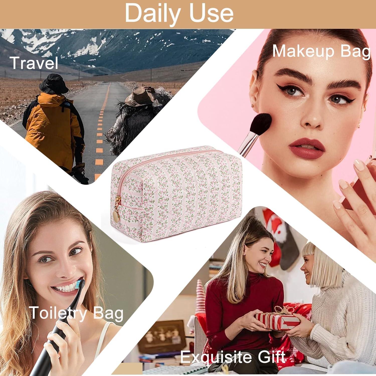 Bolsa de Maquillaje de Viaje HHQQWZ Rosa 23x11x11 cm