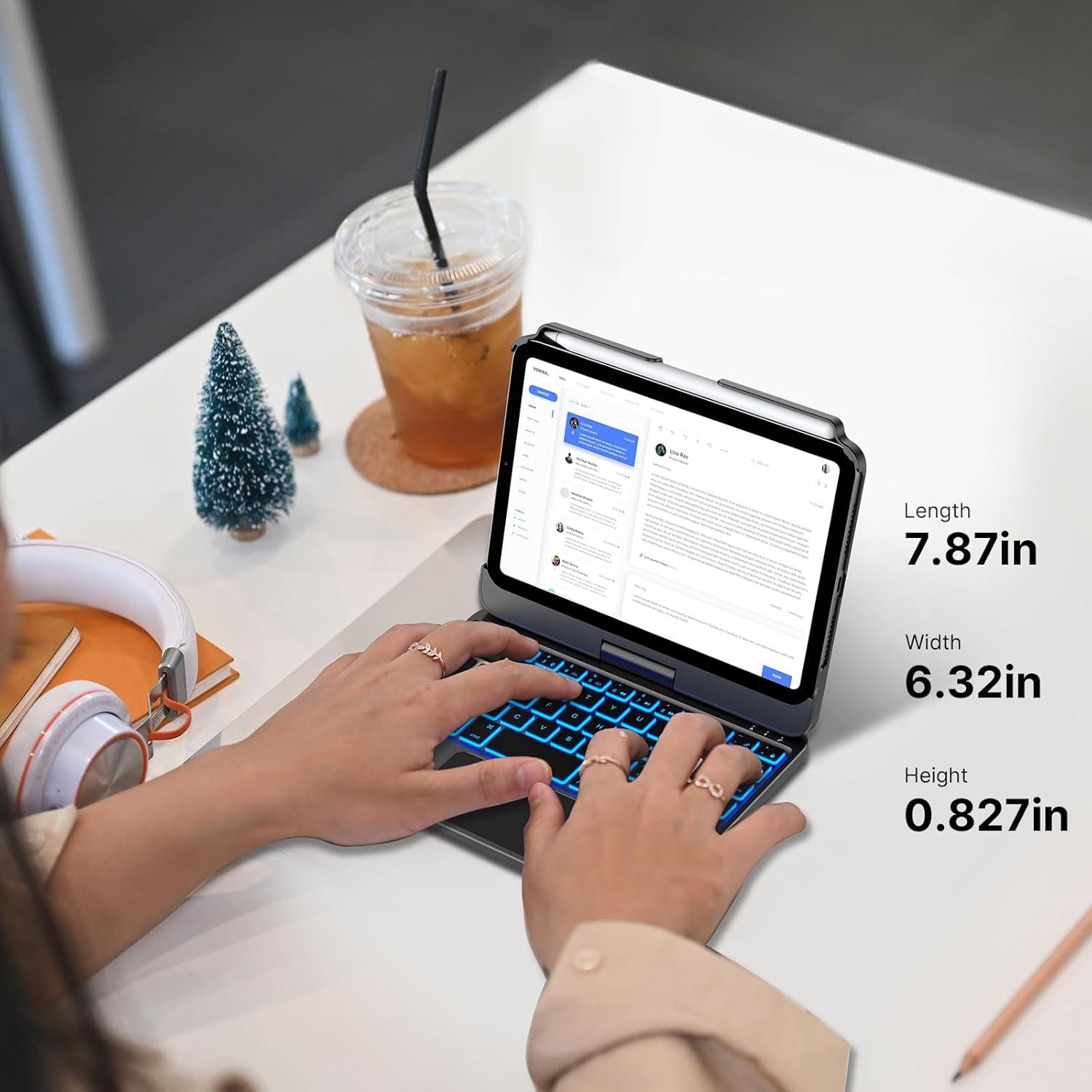 Funda Teclado Typecase iPad Mini 7 y 6 - Retroiluminada 10 Colores