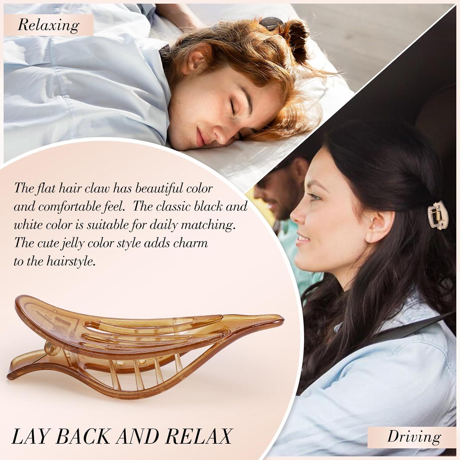 8 Clips de Pelo Planos Obeoby, 2 Estilos, 4 Colores, 10.9 cm