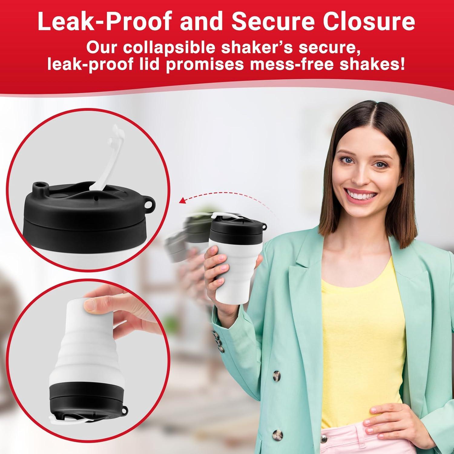 Botella Mezcladora Plegable Tilcore 600ml a Prueba de Fugas