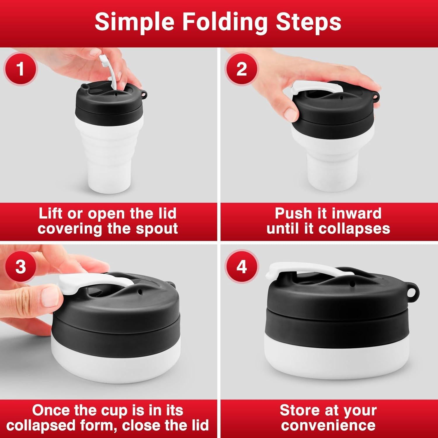 Botella Mezcladora Plegable Tilcore 600ml a Prueba de Fugas