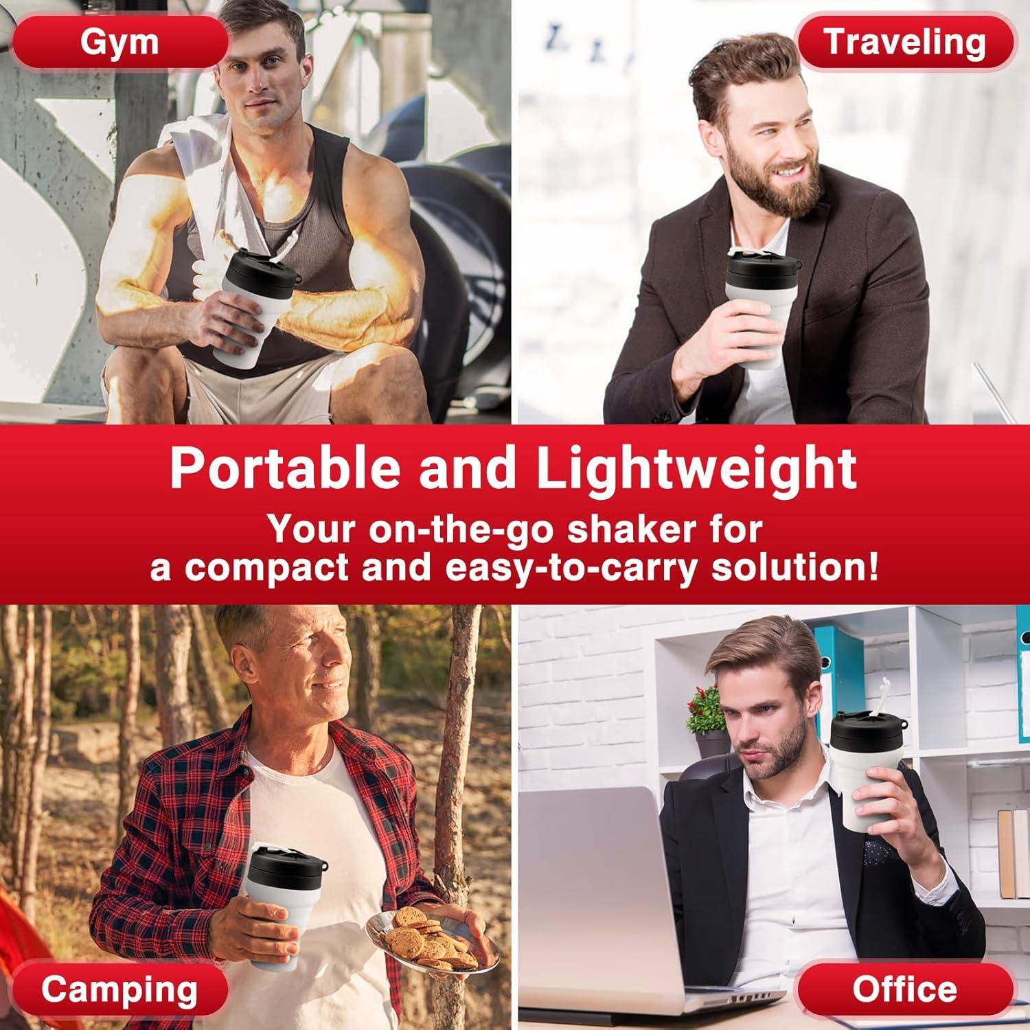 Botella Mezcladora Plegable Tilcore 600ml a Prueba de Fugas