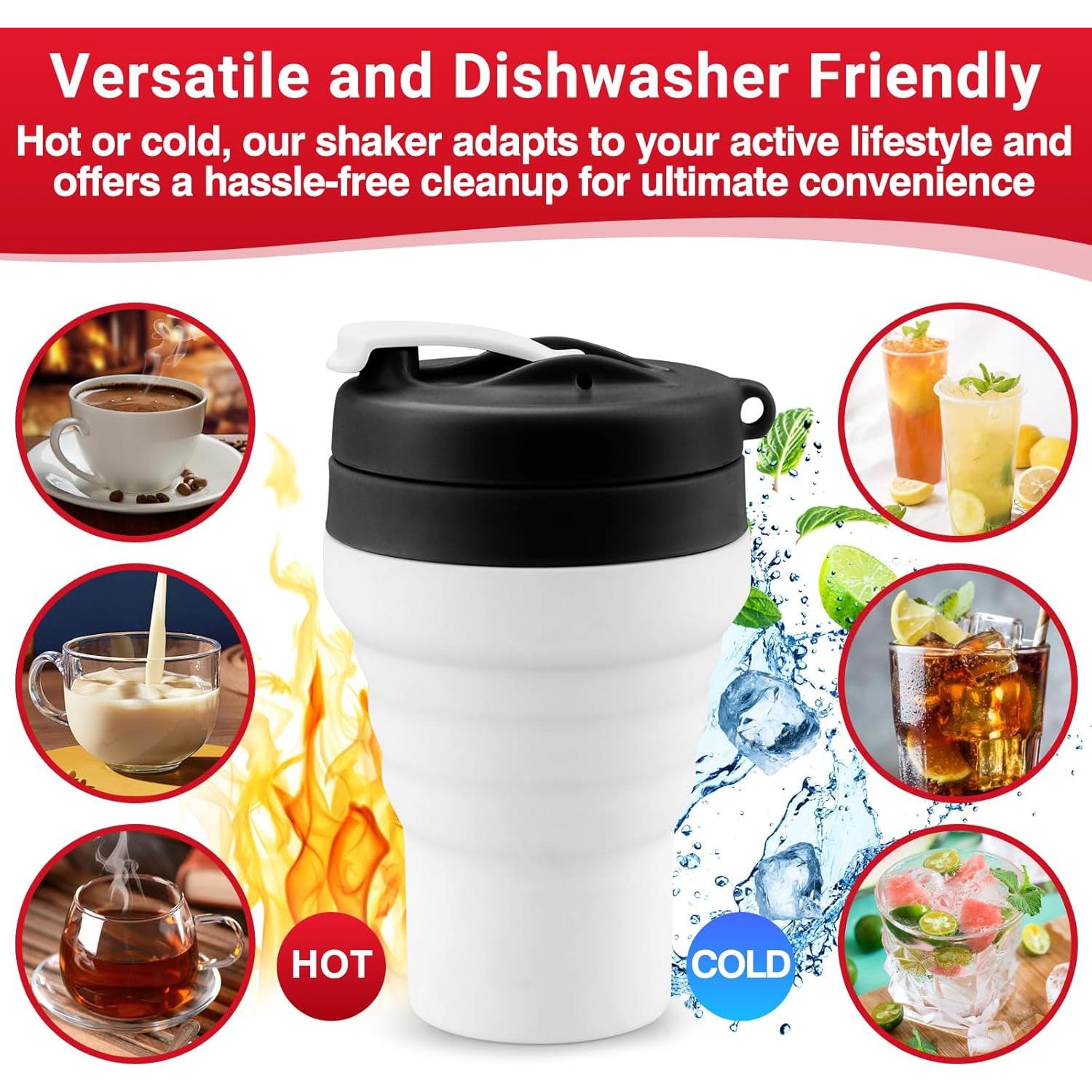 Botella Mezcladora Plegable Tilcore 600ml a Prueba de Fugas