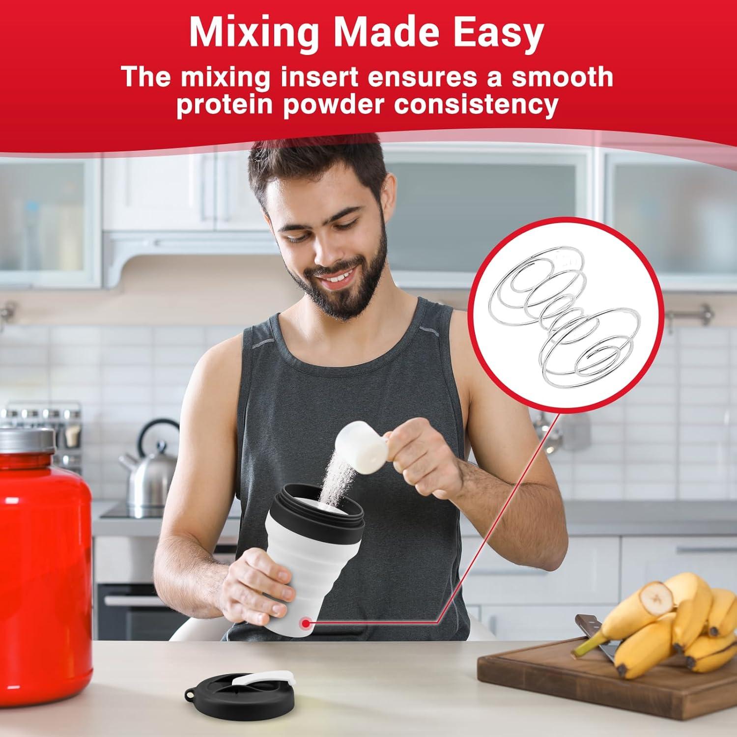 Botella Mezcladora Plegable Tilcore 600ml a Prueba de Fugas