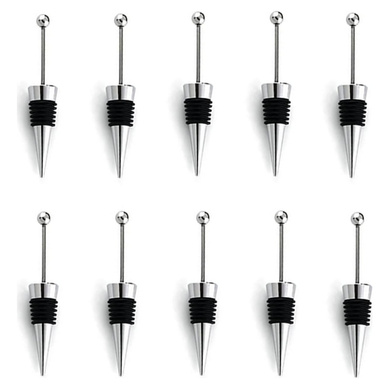 10 Tapones de Vino Reutilizables ENLAYER de Acero Inoxidable