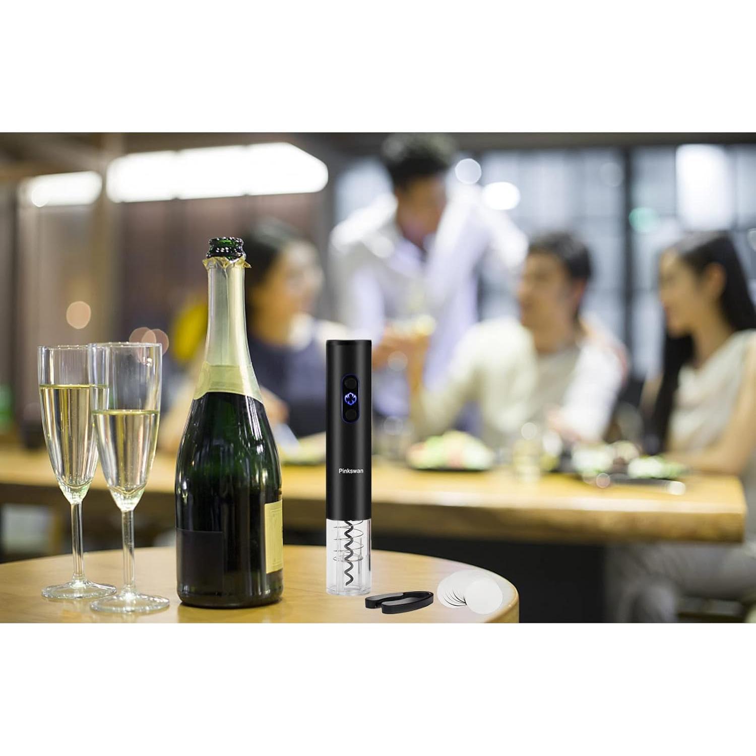 Kit de regalo abridor de vino eléctrico Pinkswan 3 en 1