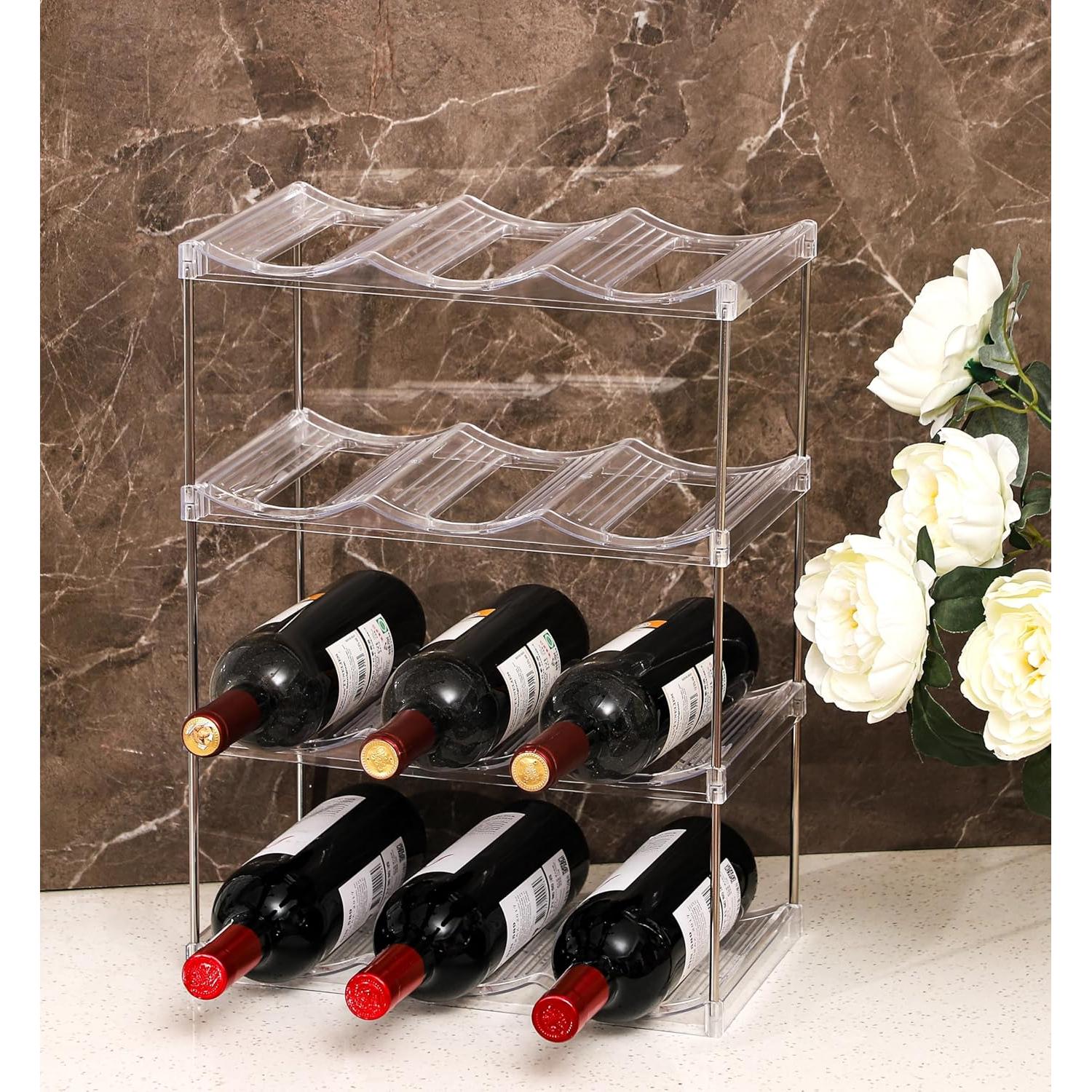 Organizador de Botellas IEEK, Estante Apilable 3 Niveles