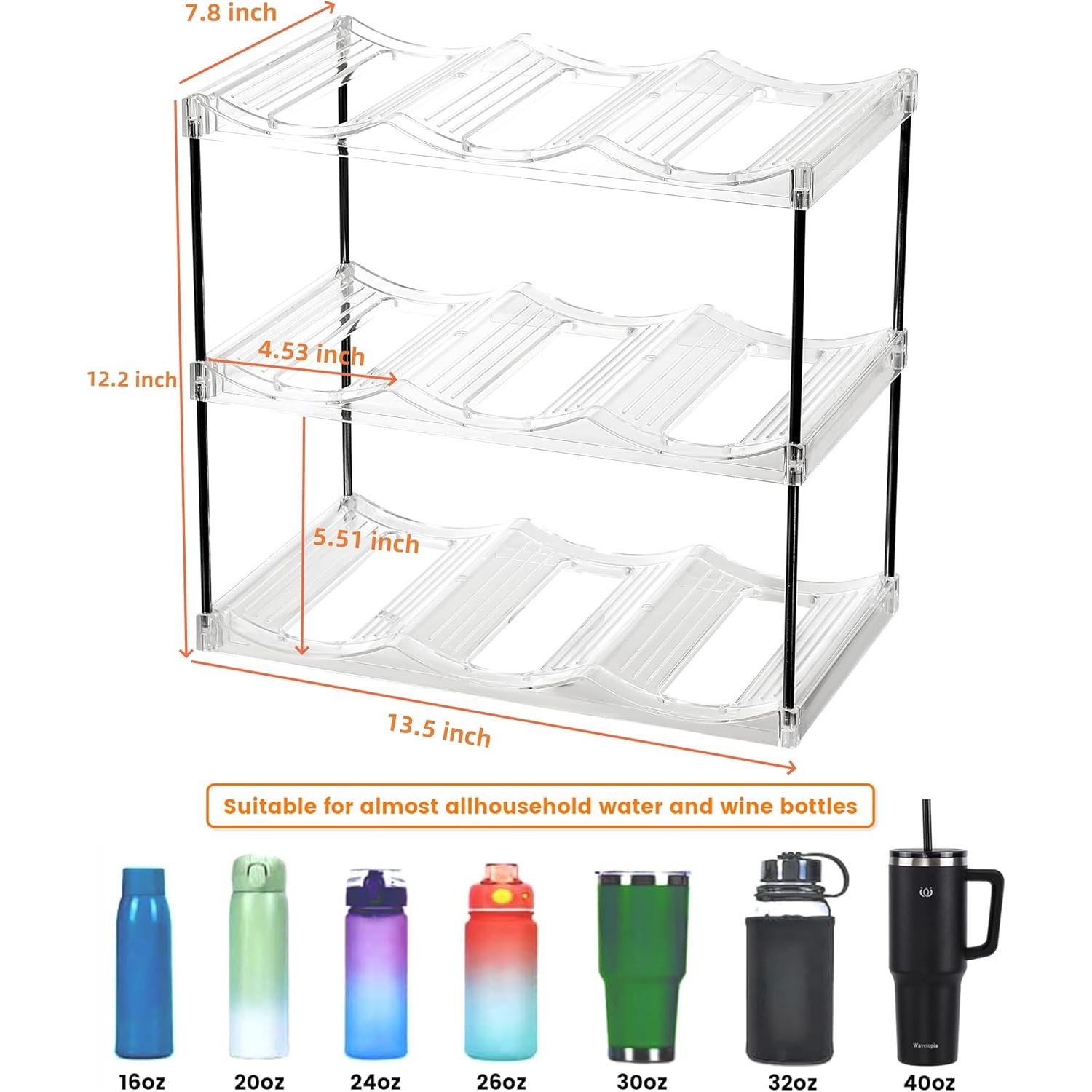 Organizador de Botellas IEEK, Estante Apilable 3 Niveles