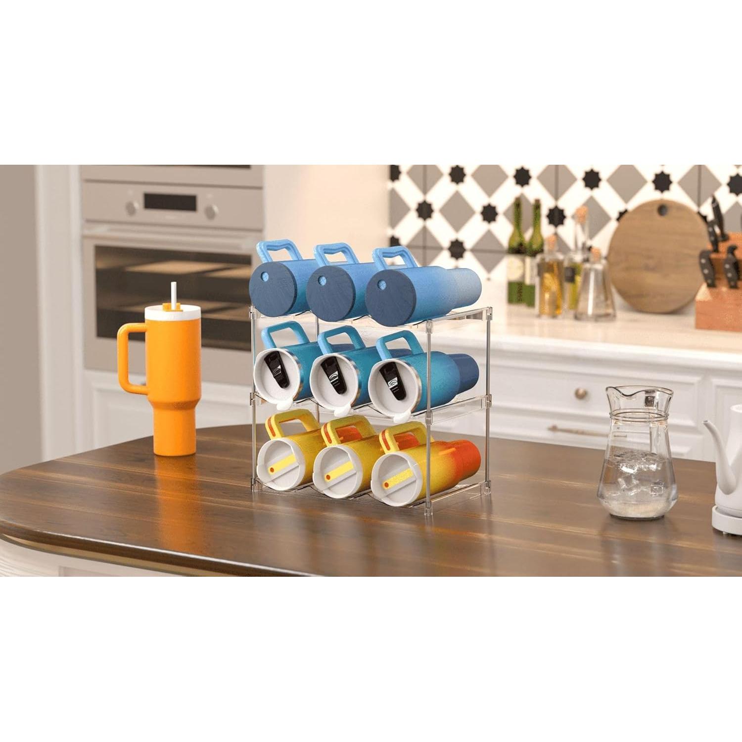 Organizador de Botellas IEEK, Estante Apilable 3 Niveles