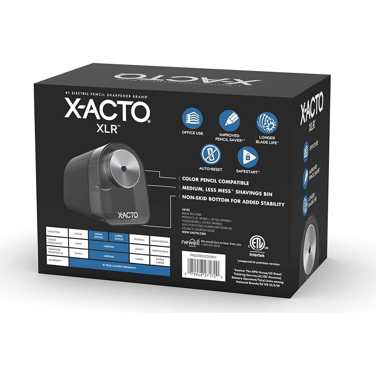 Sacapuntas Eléctrico X-ACTO XLR Negro con Auto-Reset