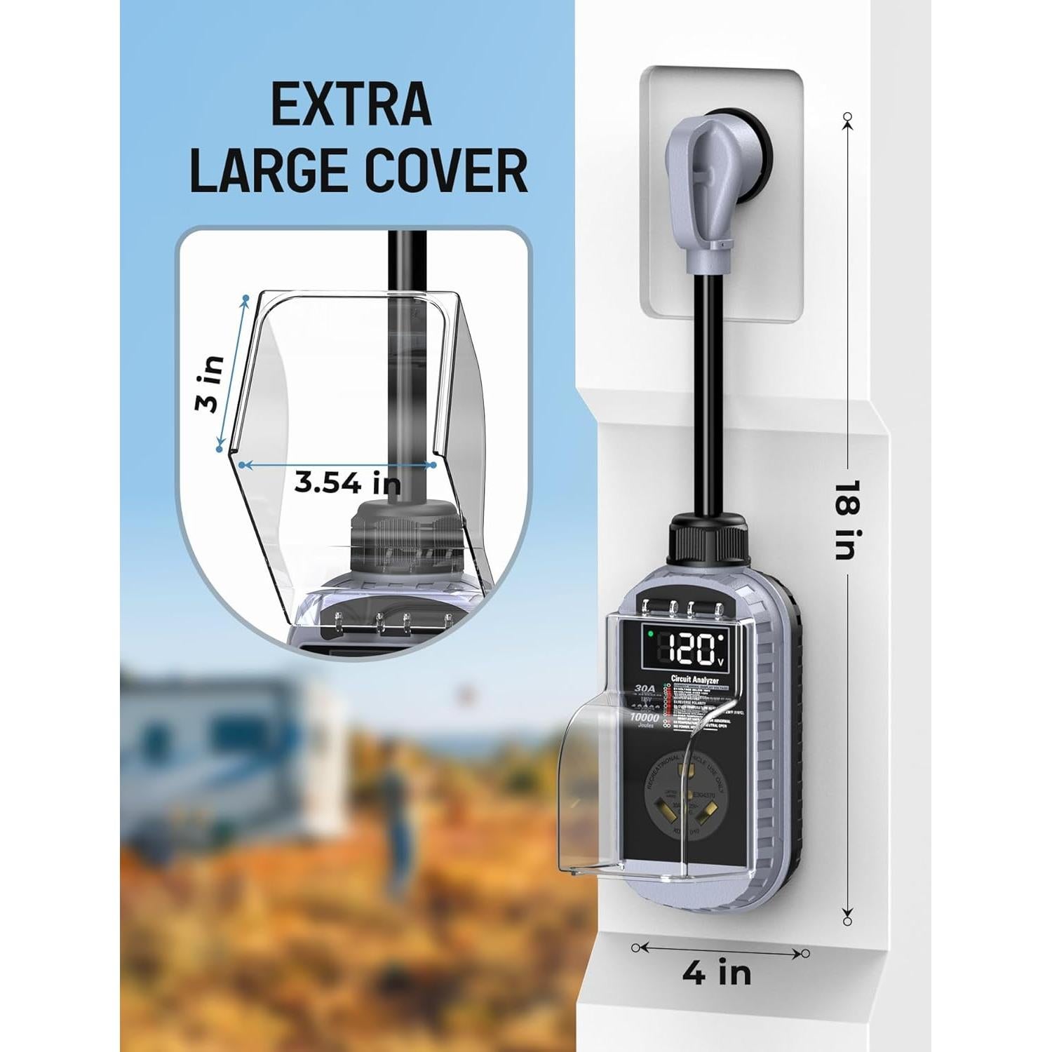 Protector de Sobretensión Docusvect 30A con Pantalla LED IP67