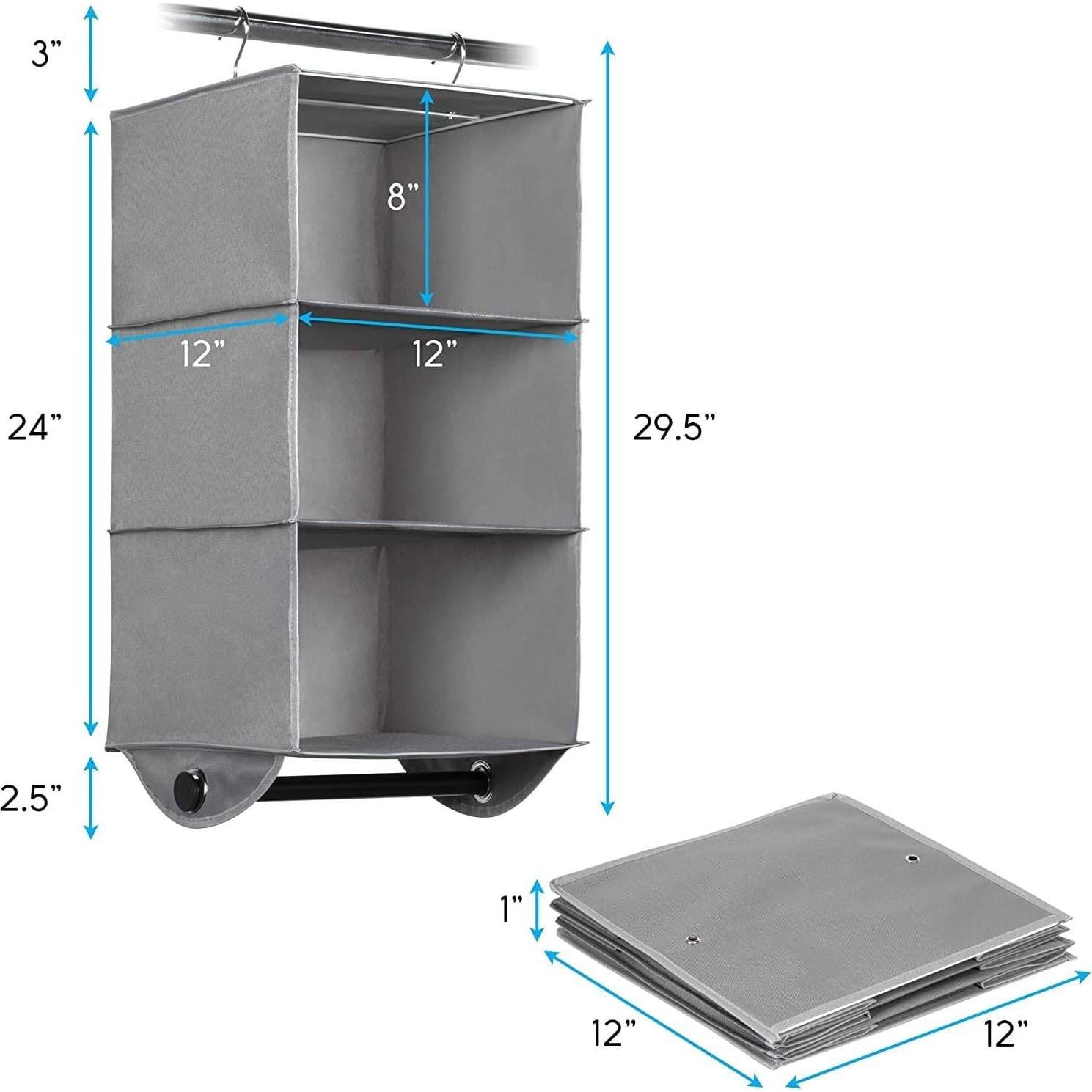 Organizador Colgante de Closet HOLDN STORAGE 3 Estantes 30.5x74.9cm