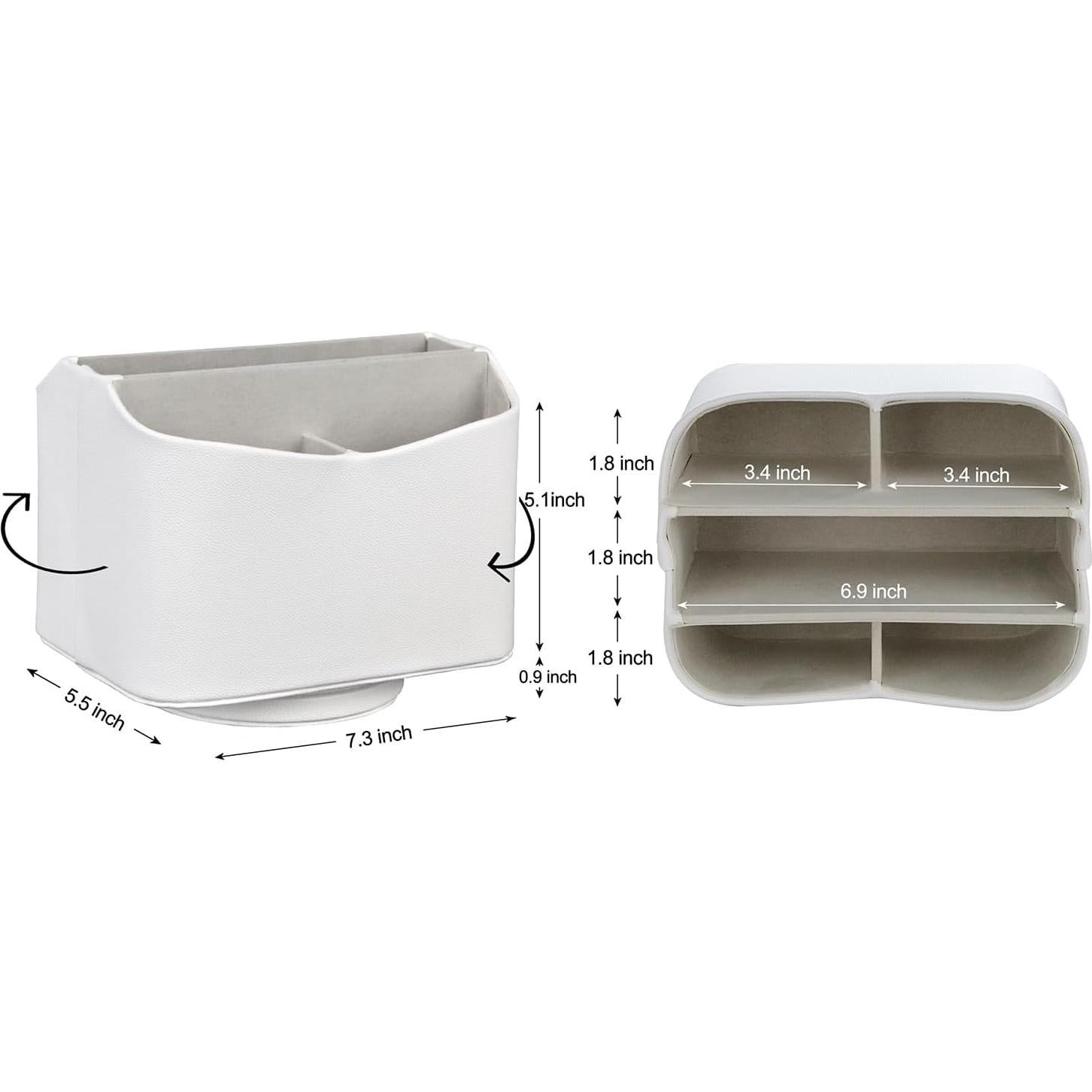 Soporte de Control Remoto HofferRuffer Cuero PU Blanco 360°