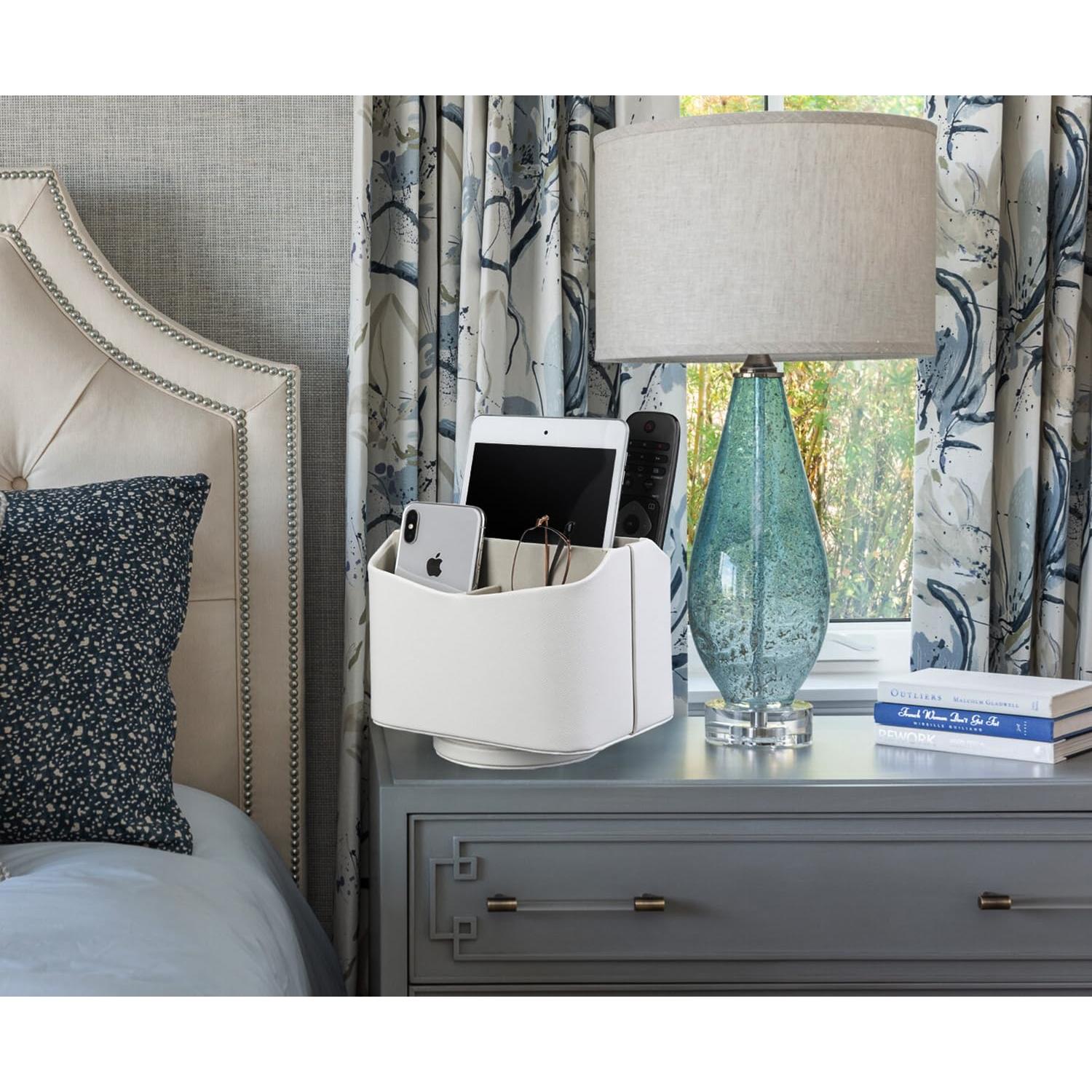 Soporte de Control Remoto HofferRuffer Cuero PU Blanco 360°