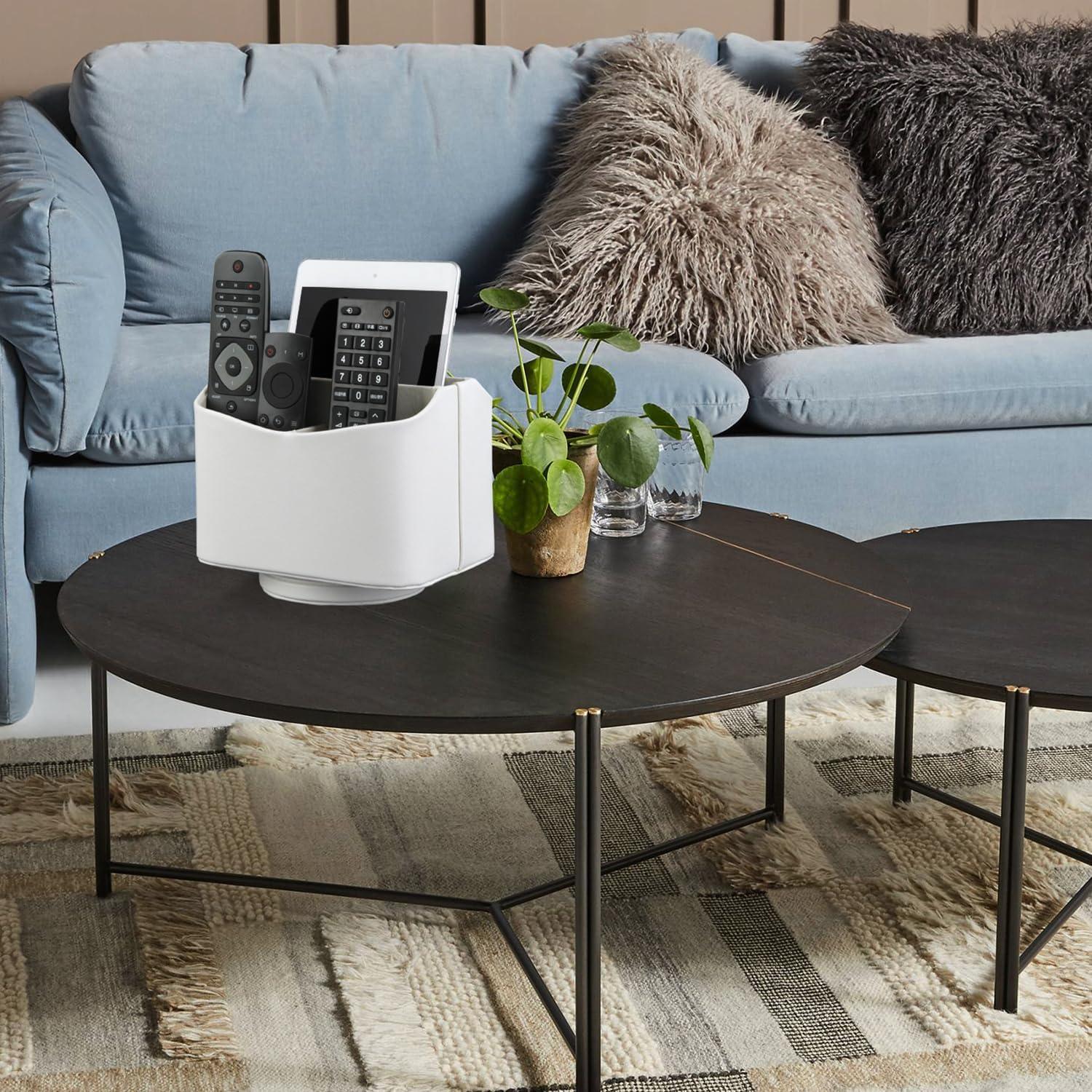 Soporte de Control Remoto HofferRuffer Cuero PU Blanco 360°