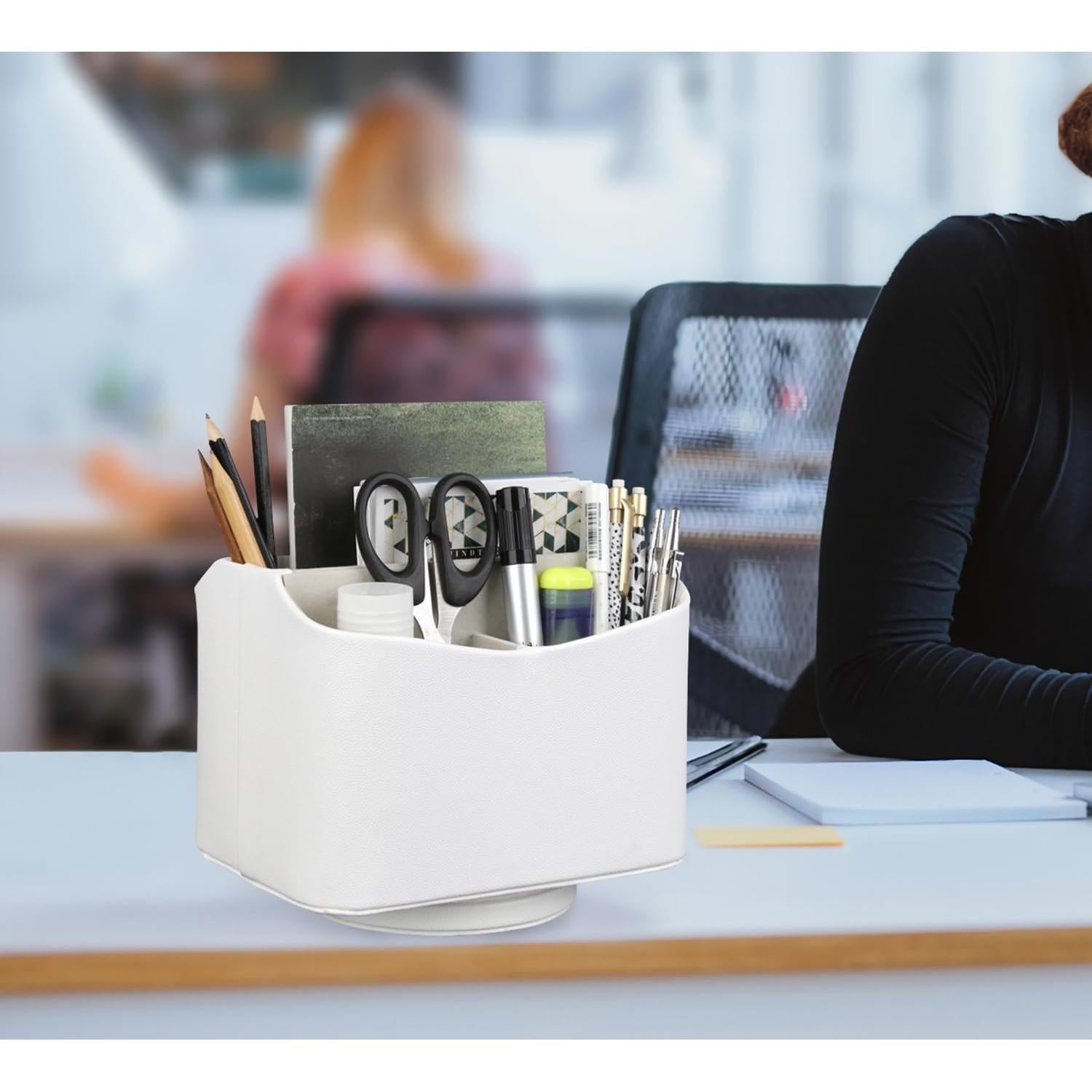 Soporte de Control Remoto HofferRuffer Cuero PU Blanco 360°