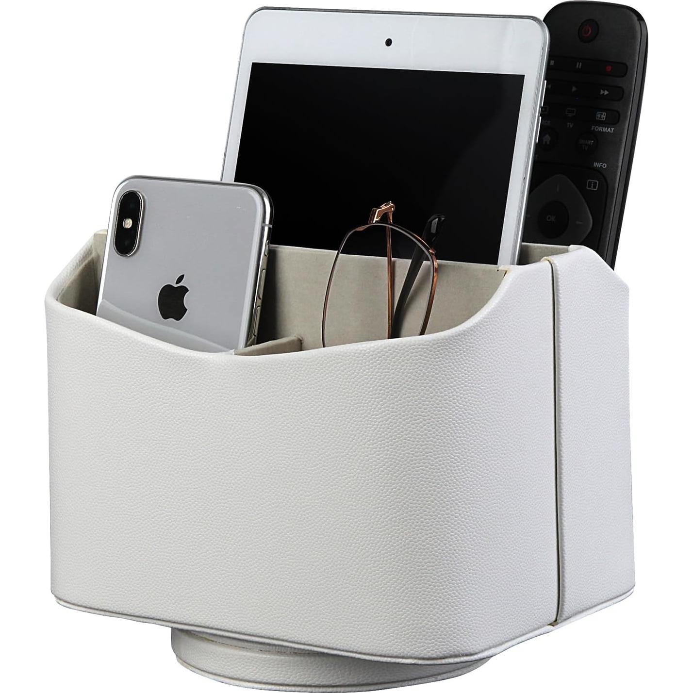 Soporte de Control Remoto HofferRuffer Cuero PU Blanco 360°