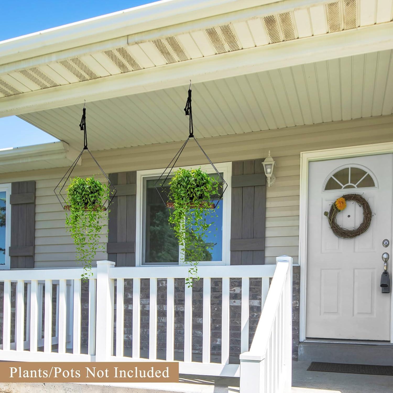 Maceta Colgante FIOBEE de Metal y Madera 17.8CM Negro