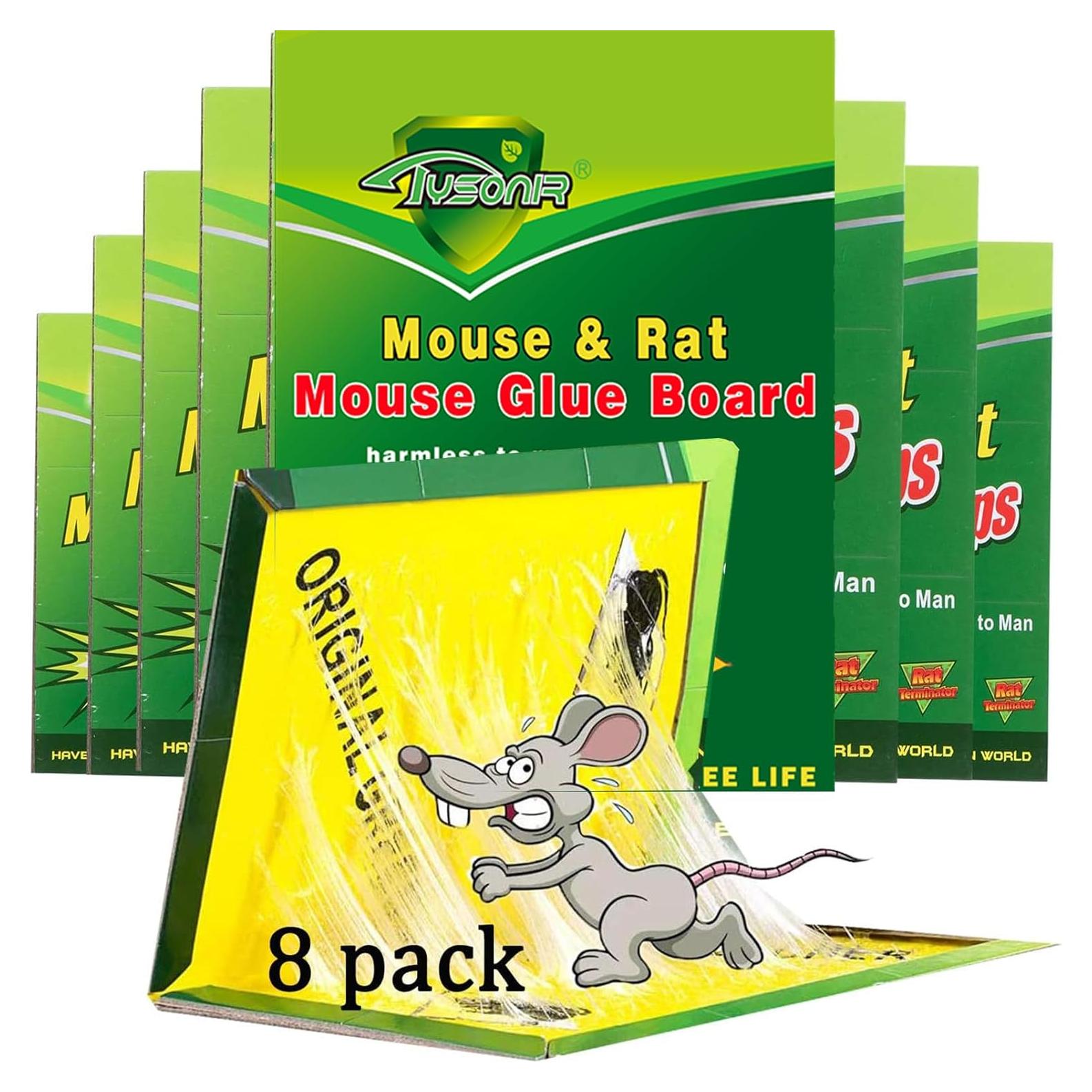Trampas de Pegamento para Ratones Tysonir - 8 Piezas Ecológicas