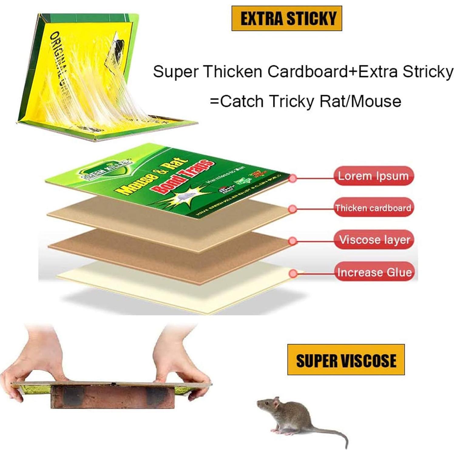 Trampas de Pegamento para Ratones Tysonir - 8 Piezas Ecológicas