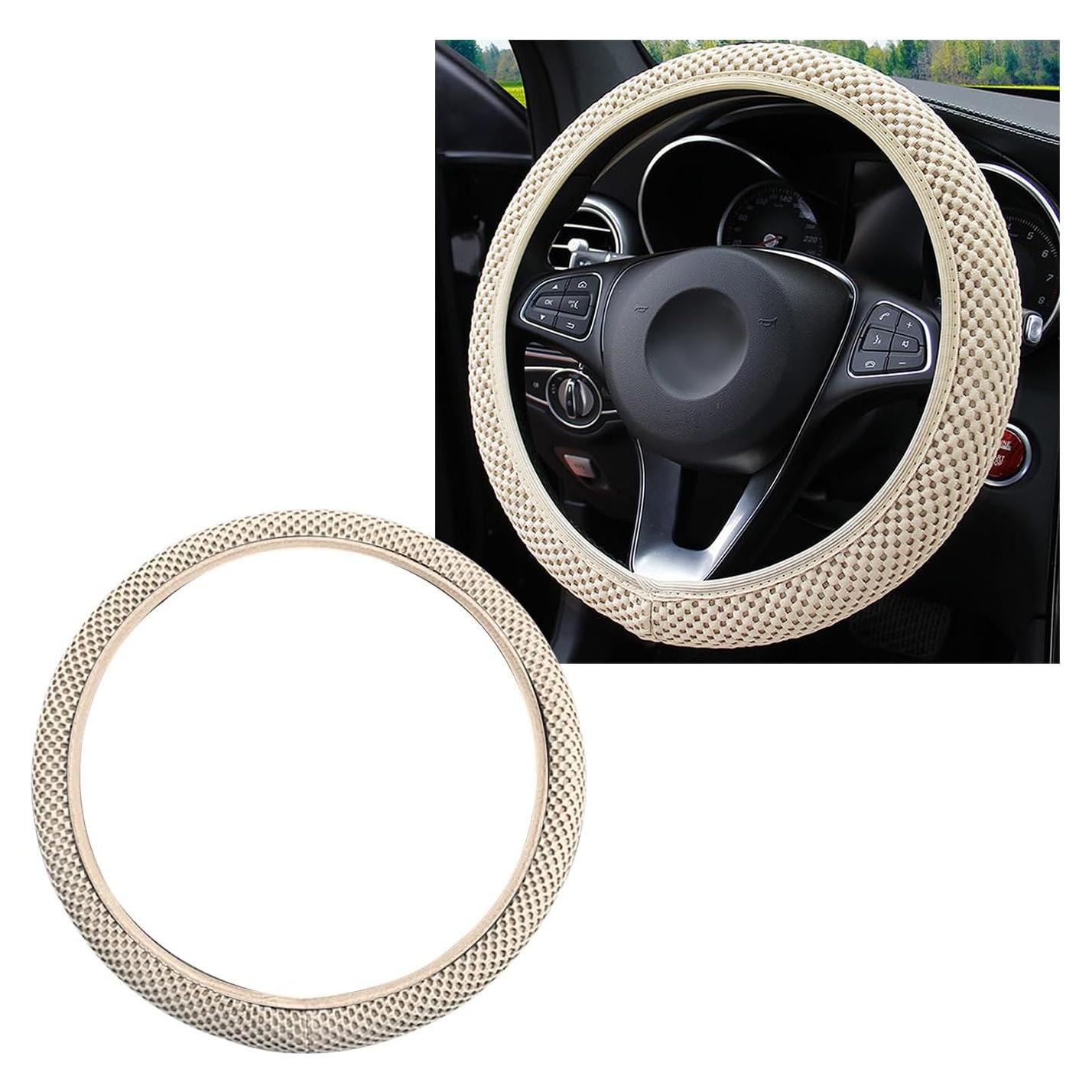 Cubierta de Volante Elástico Yourkar Beige 27x27 cm Antideslizante